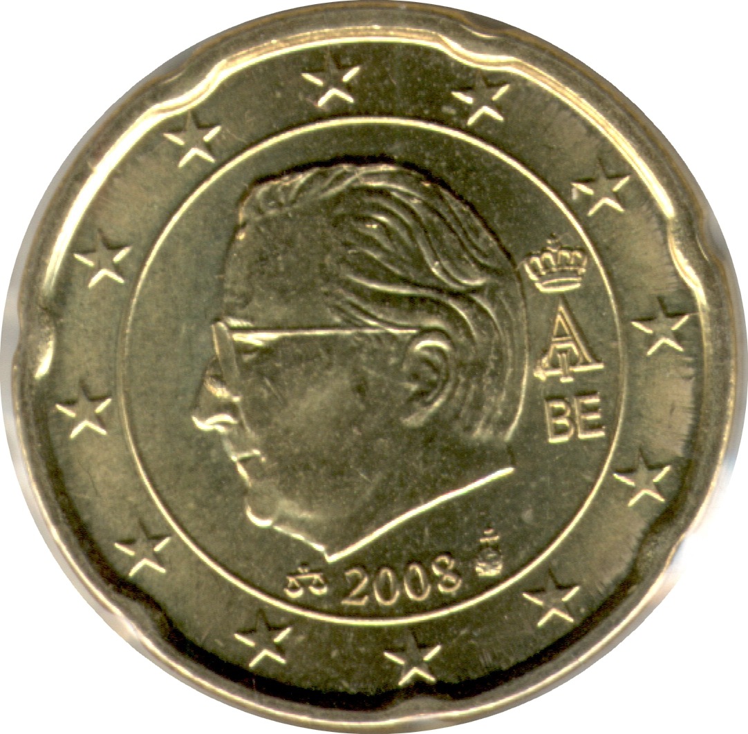 Belgium 20 cent 2008 — Standard design