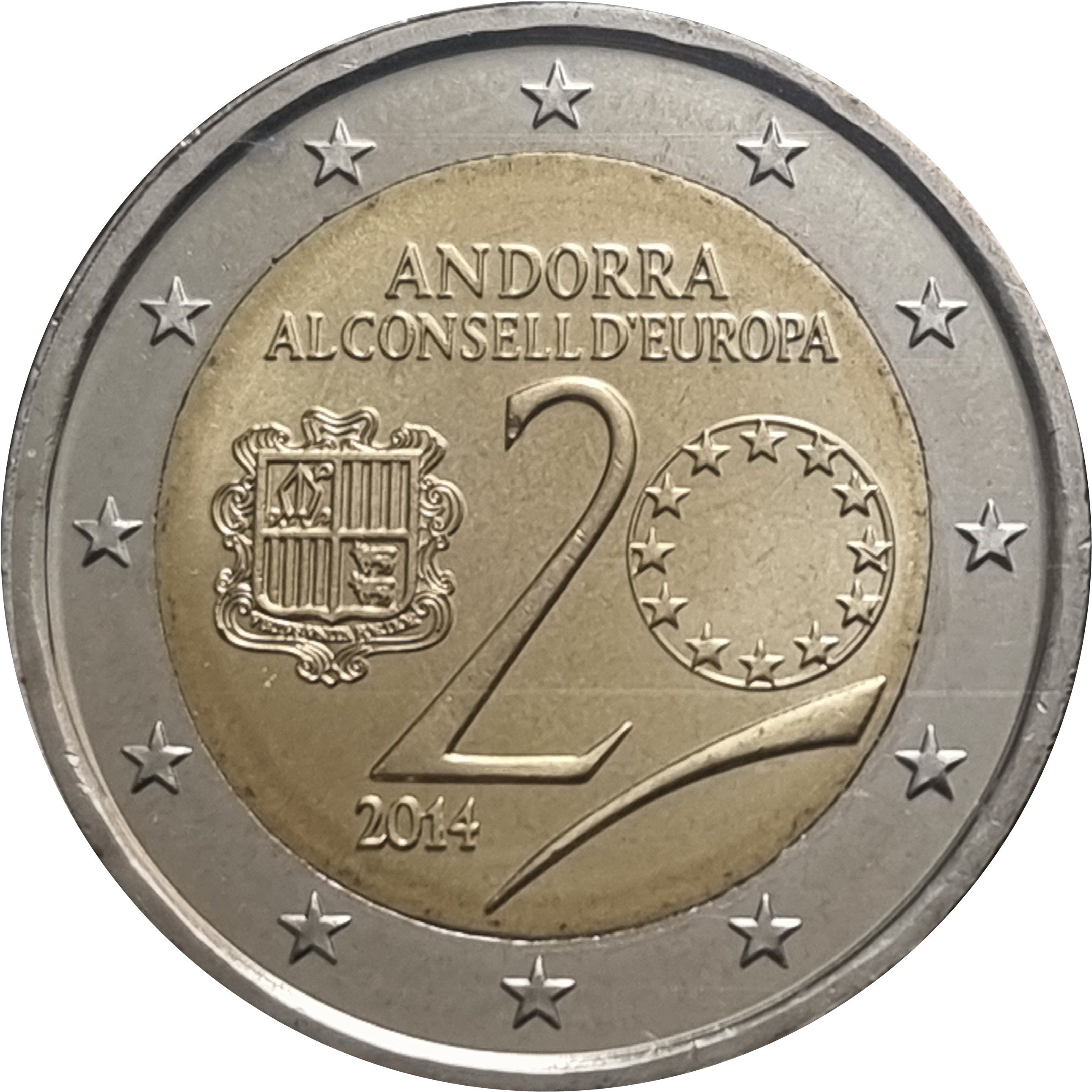 Andorra 2 euro 2014 — 20th anniversary of Andorra's membership in the Council of Europe