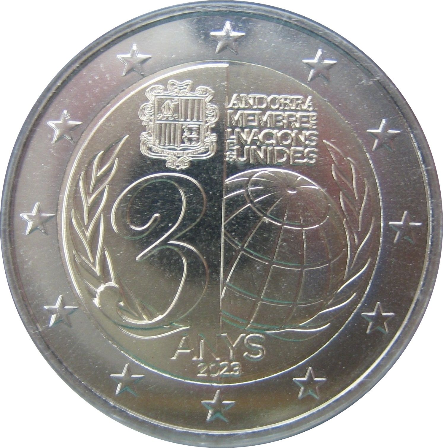Andorra 2 euro 2023 — 30th anniversary of Andorra's admission to the United Nations