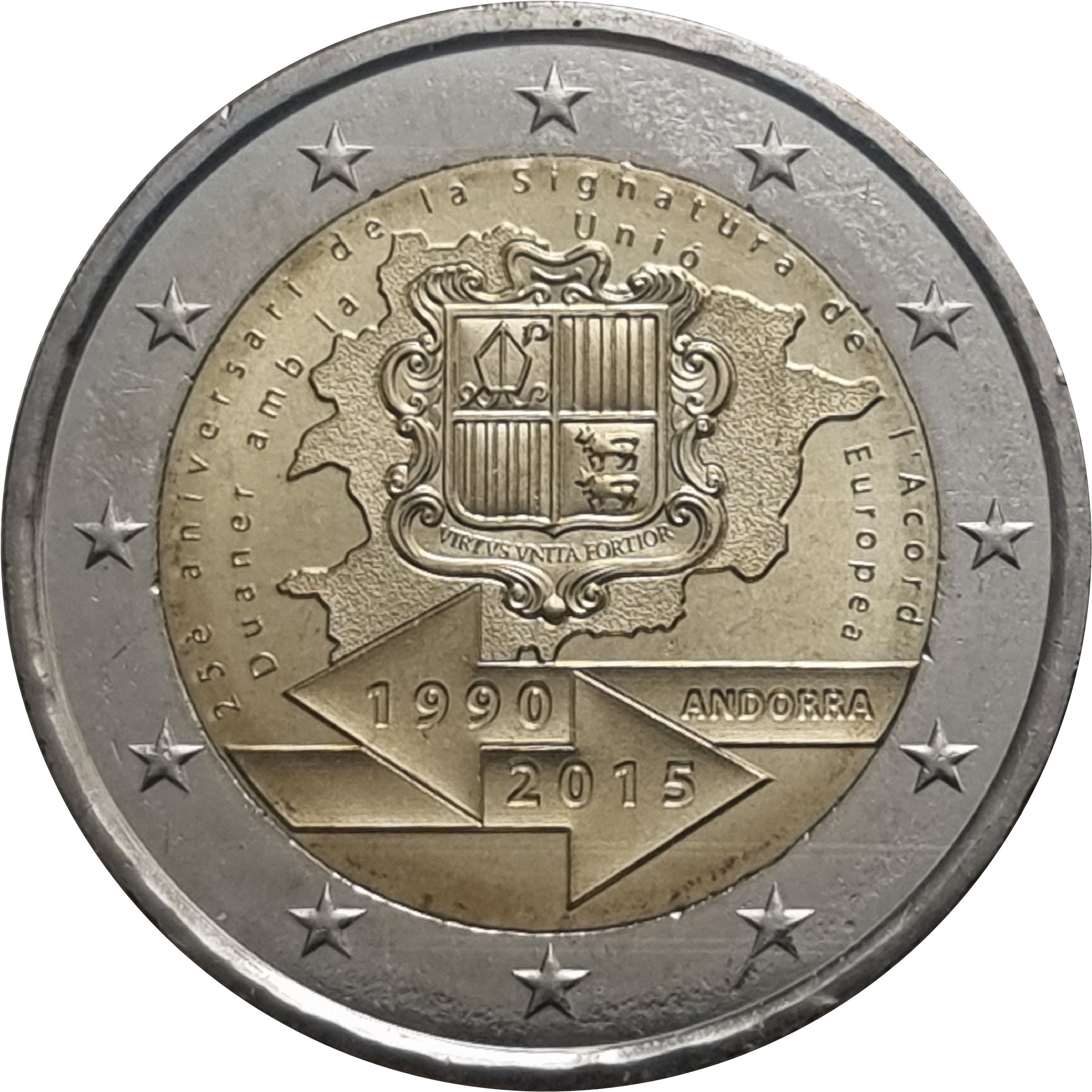 Andorra 2 euro 2015 — 25th anniversary of the Customs Agreement with the European Union