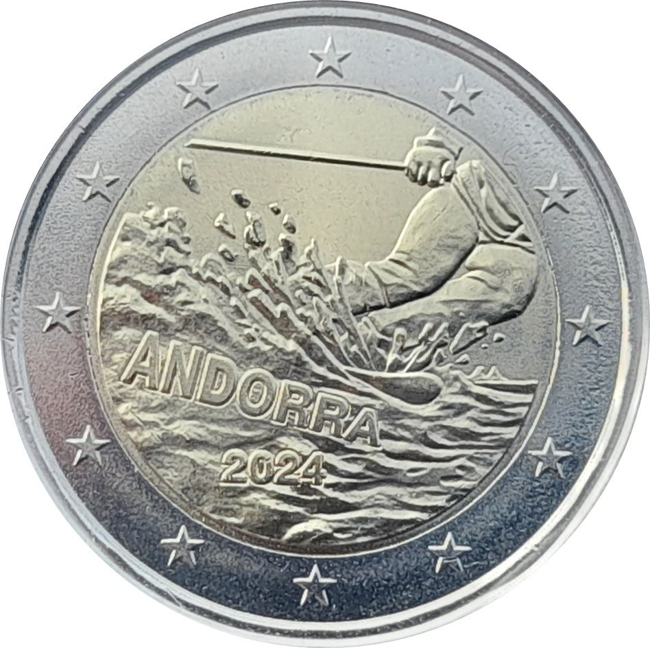 Andorra 2 euro 2024 — 100 years of skiing in Andorra
