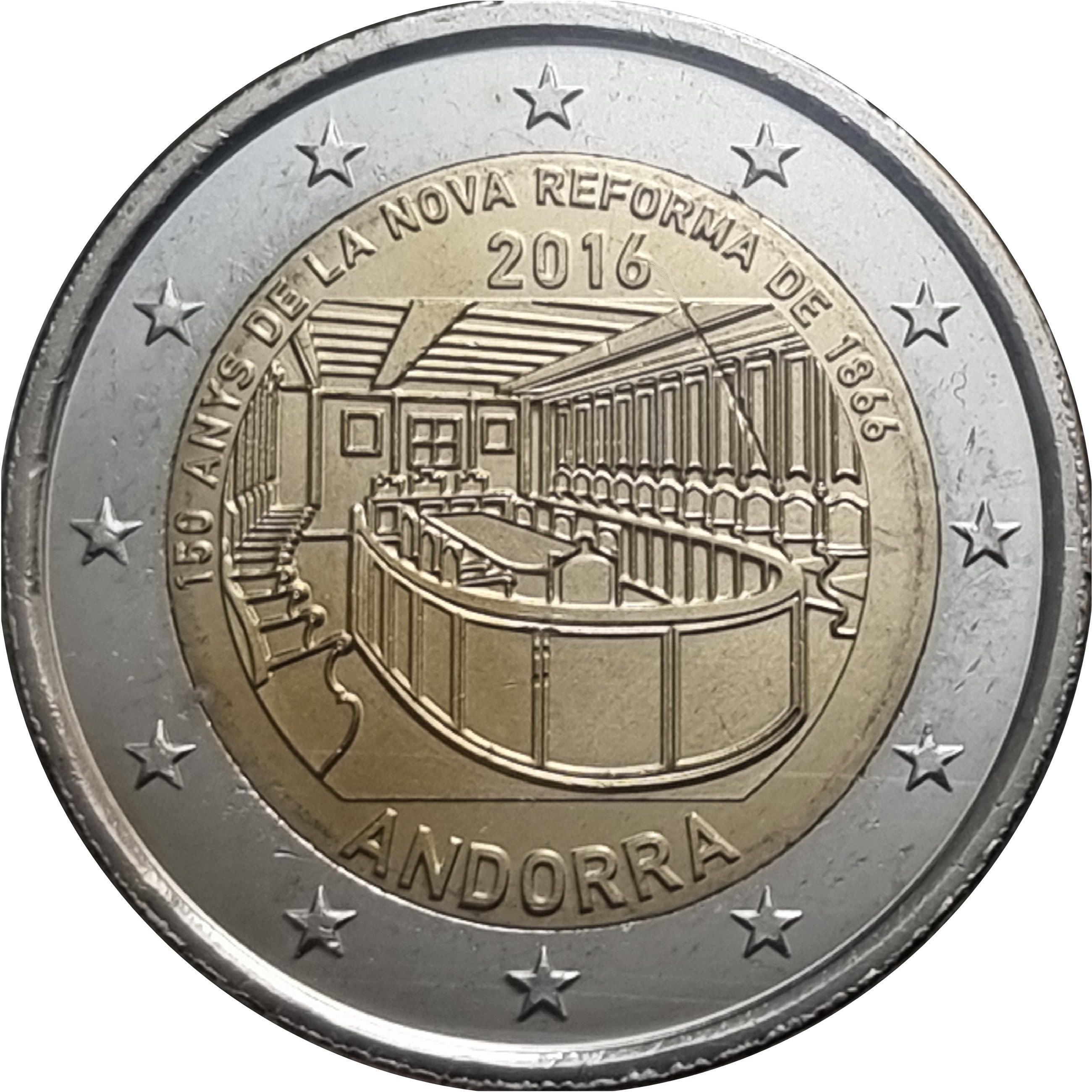 Andorra 2 euro 2016 — 150th anniversary of the New Reform of 1866