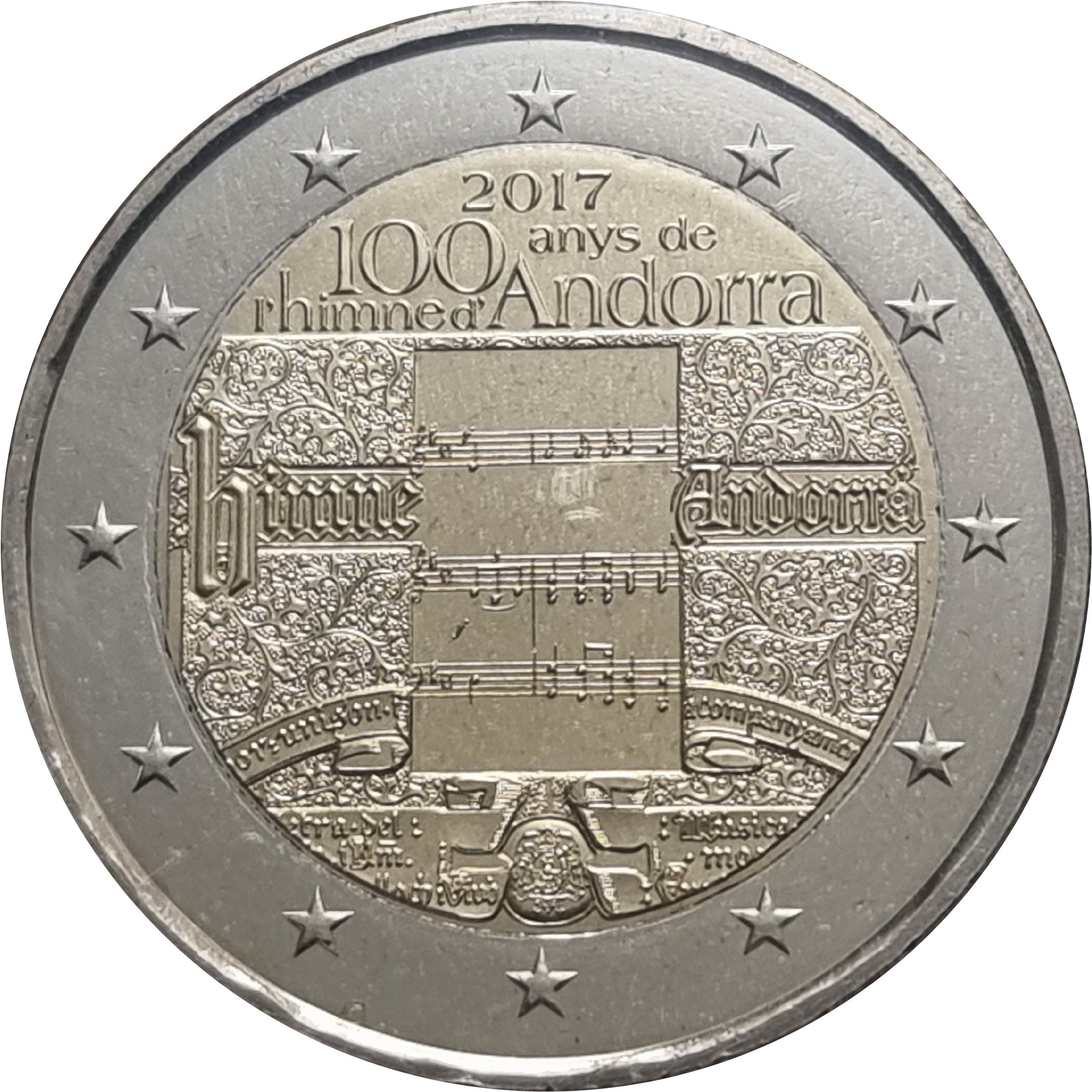 Andorra 2 euro 2017 — 100th anniversary of the Anthem of Andorra