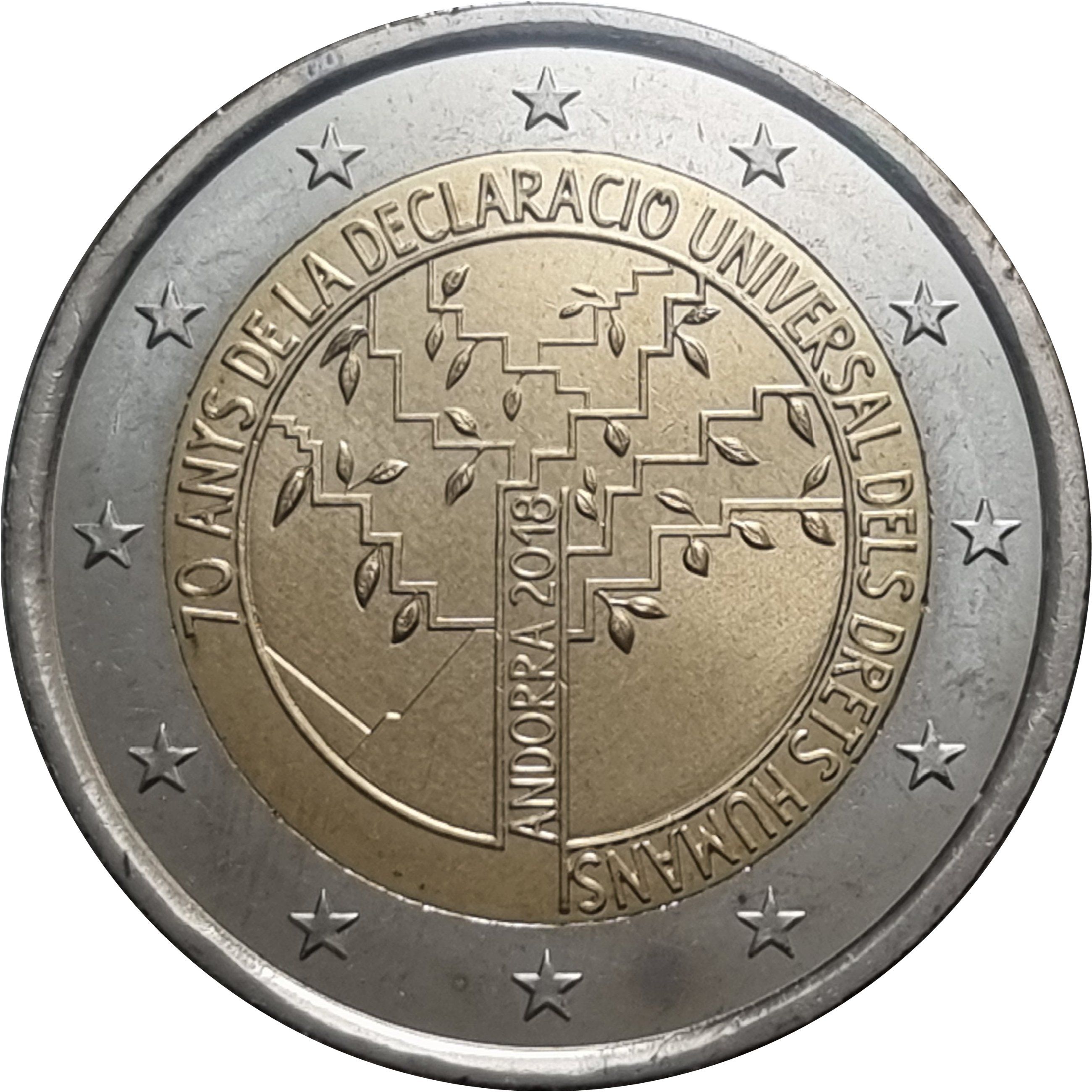 Andorra 2 euro 2018 — 70th anniversary of the Universal Declaration of Human Rights
