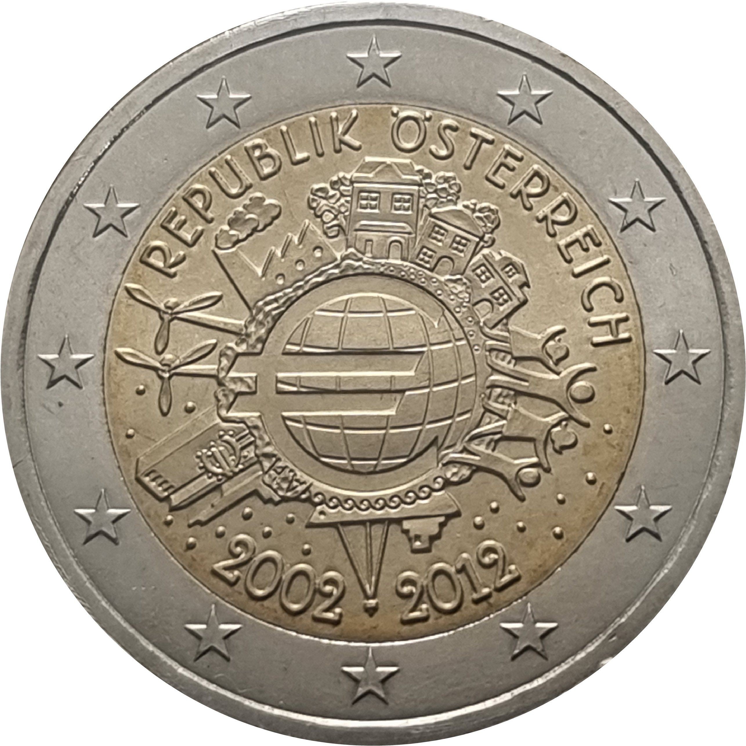 Austria 2 euro 2012 — 10 Years of Euro Cash