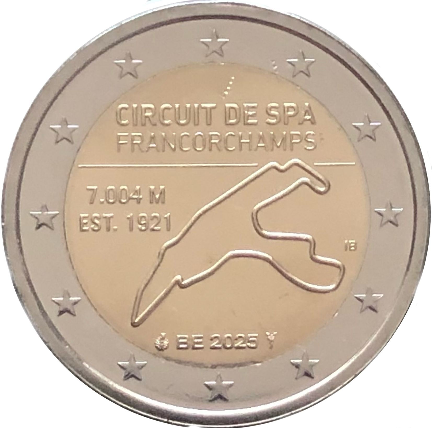 Belgium 2 euro 2025 — Circuit de Spa-Francorchamps celebrates 75 years of Formula 1