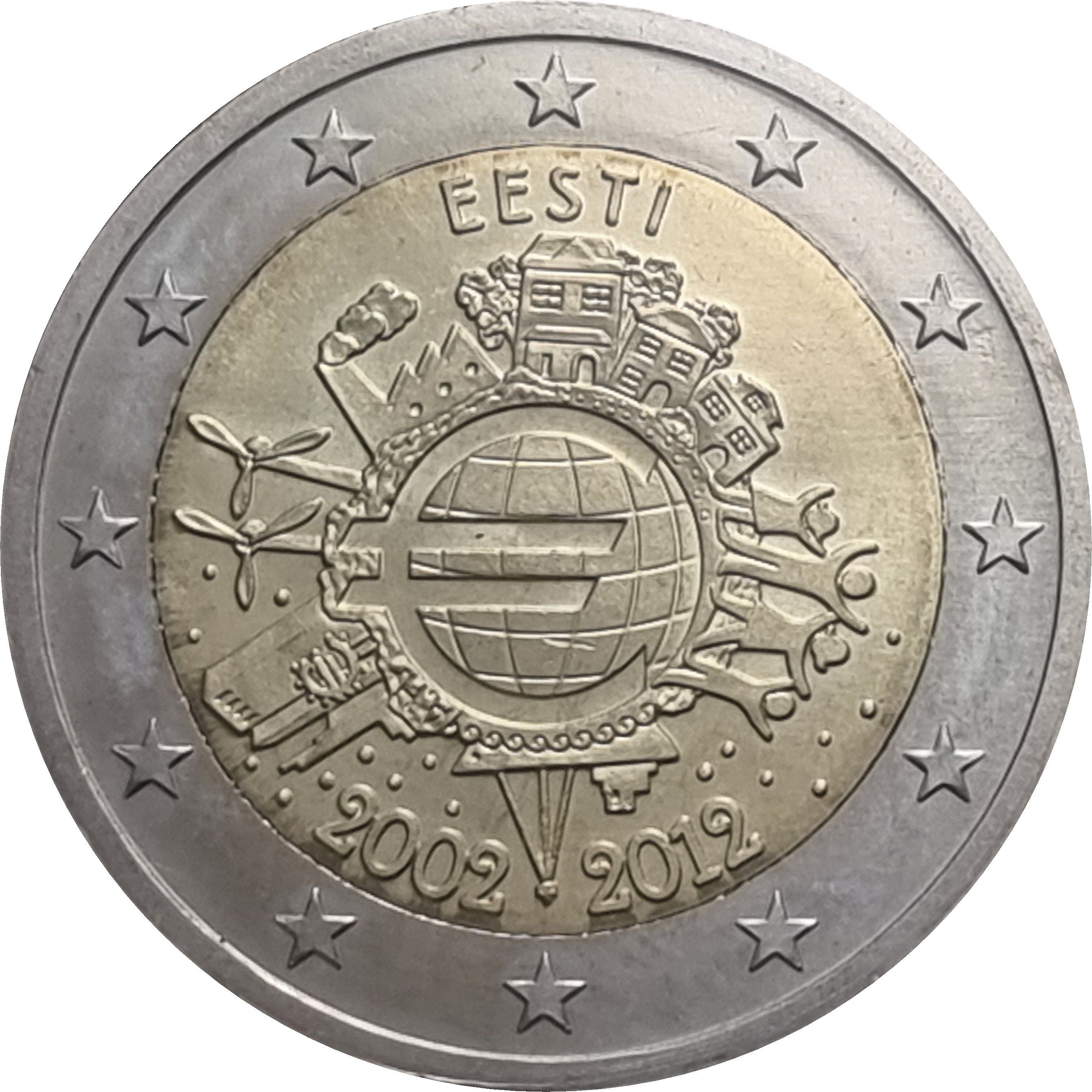 Estonia 2 euro 2012 — 10 Years of Euro Cash
