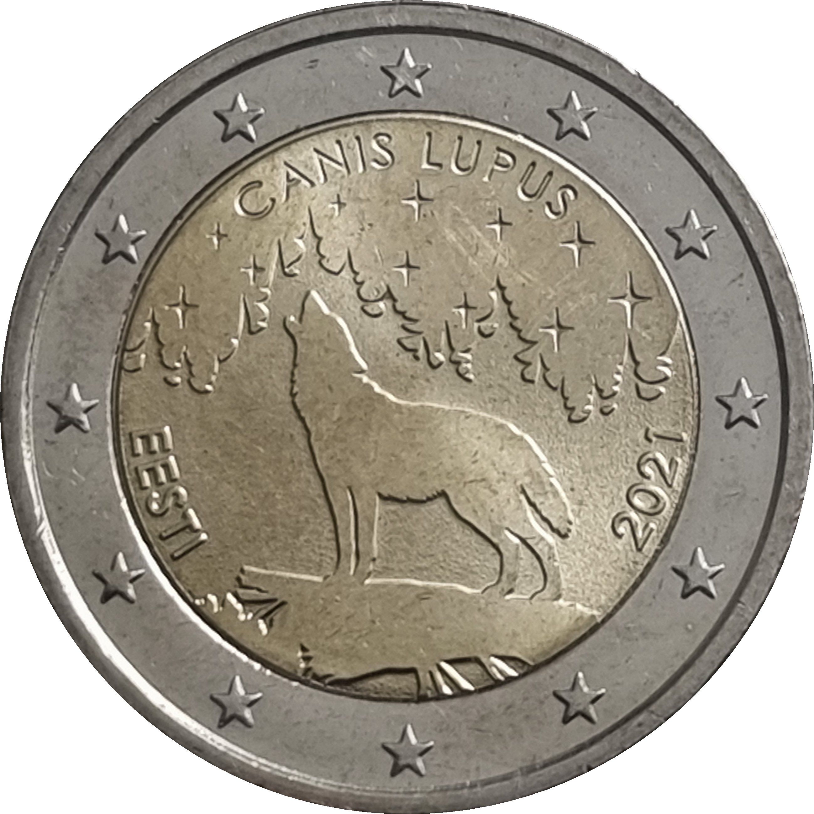 Estonia 2 euro 2021 — The Estonian national animal – the wolf