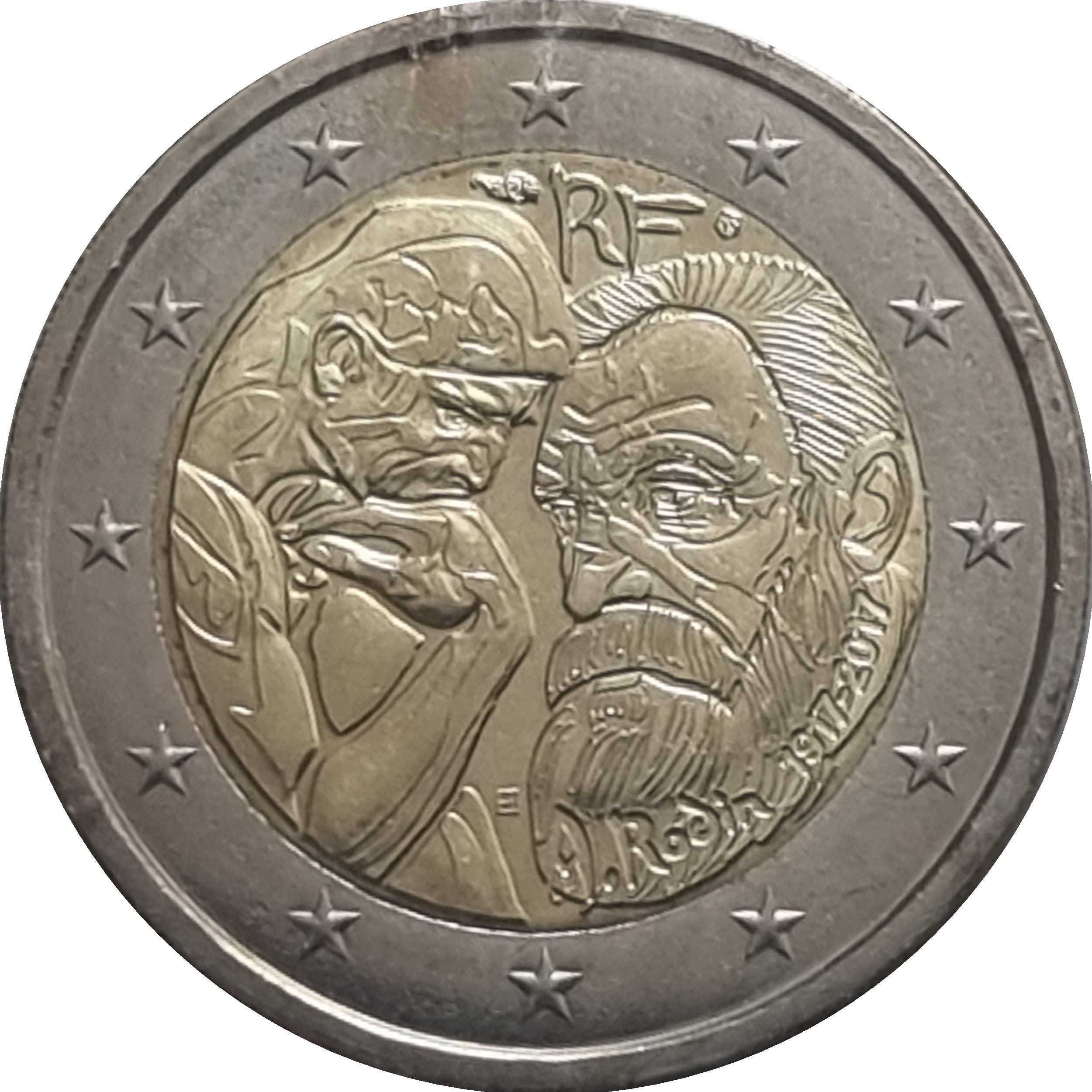 France 2 euro 2017 — 100th Anniversary of the Death of Auguste Rodin
