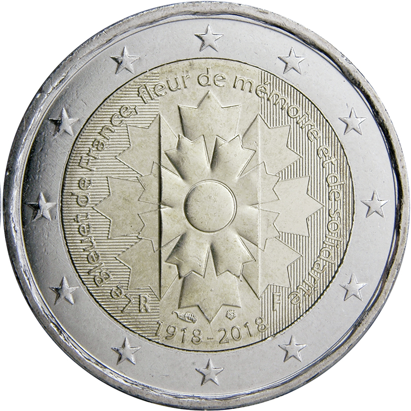 France 2 euro 2018 — 100th Anniversary of the end of the First World War (Bleuet de France)