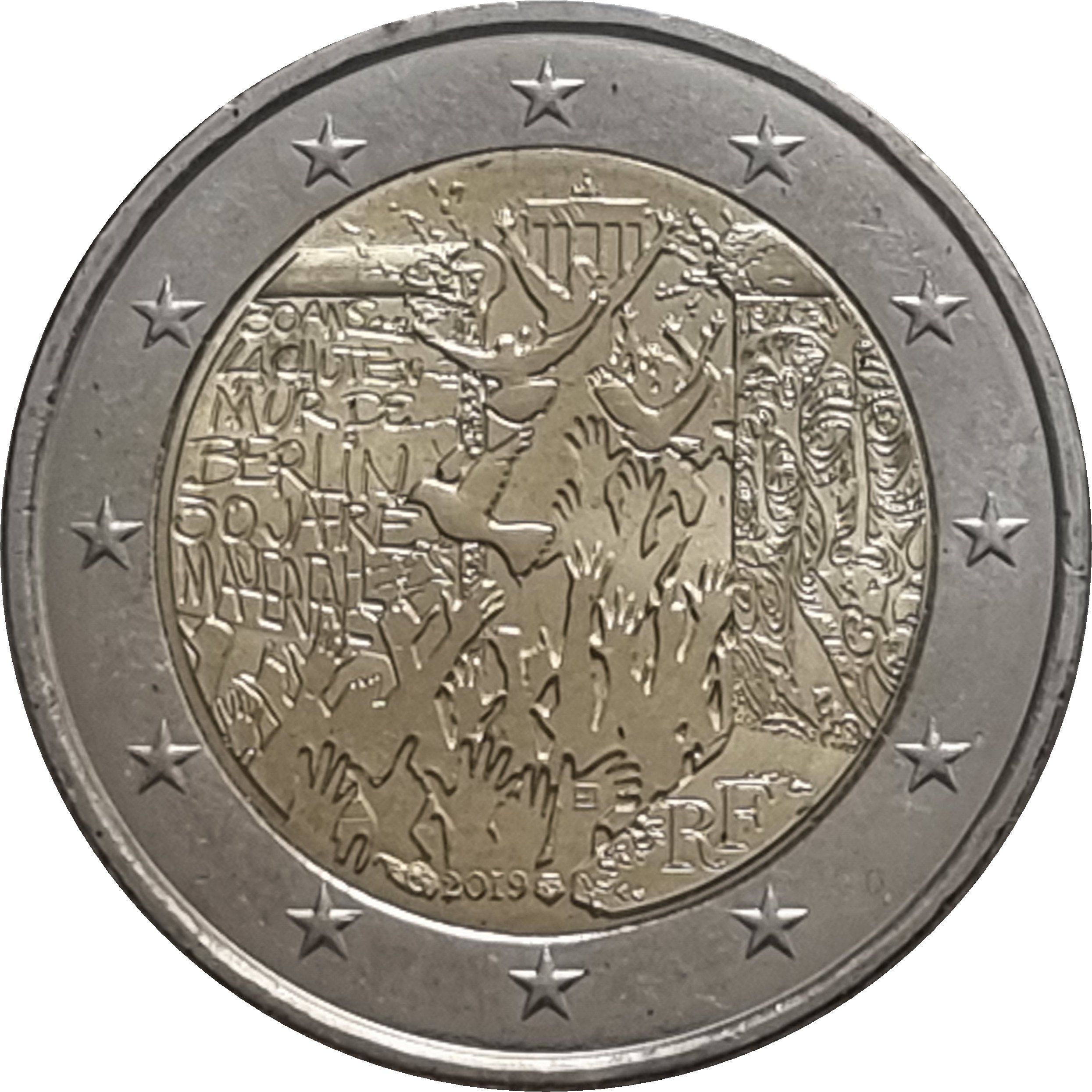 France 2 euro 2019 — 30 years of the fall of the Berlin Wall