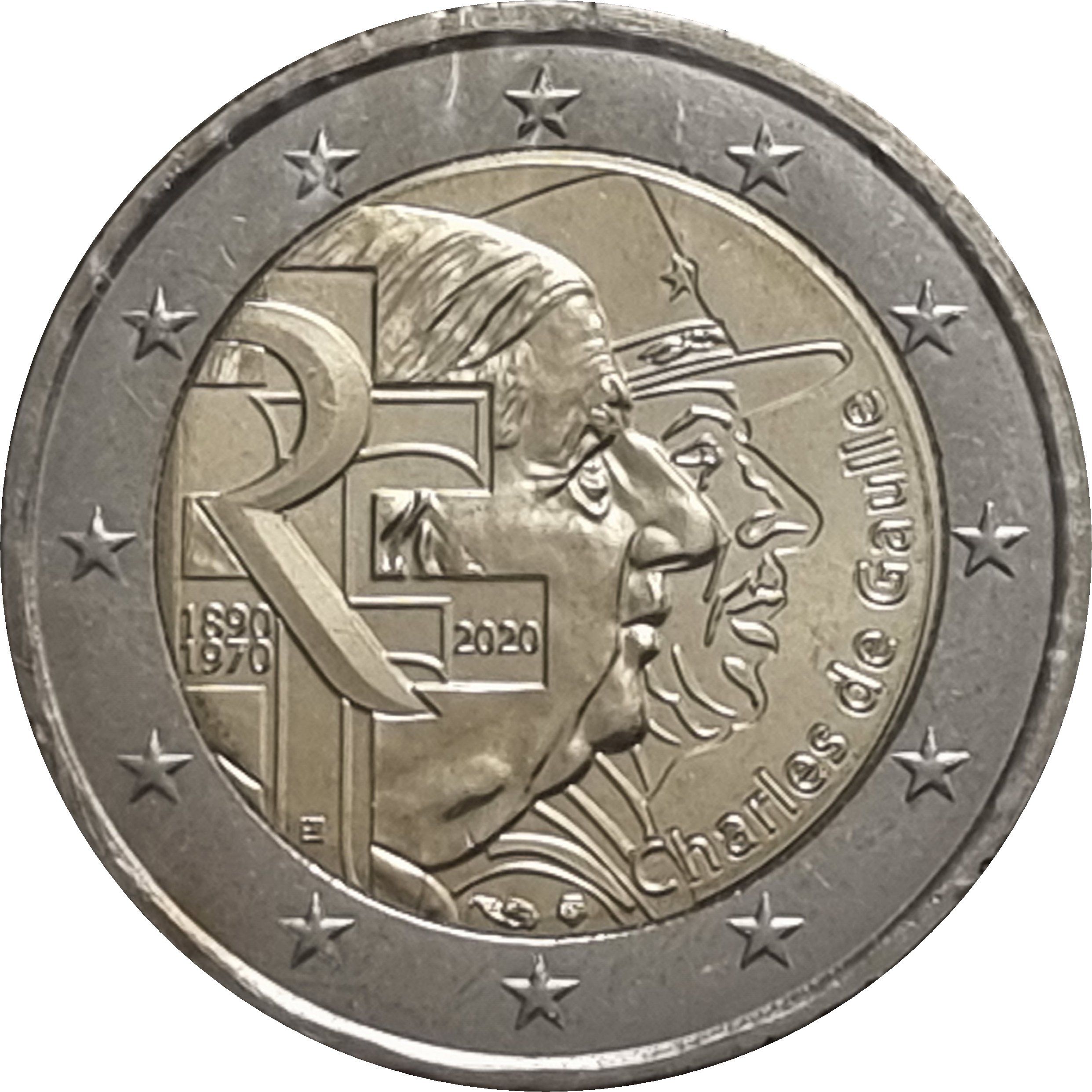 France 2 euro 2020 — General Charles de Gaulle