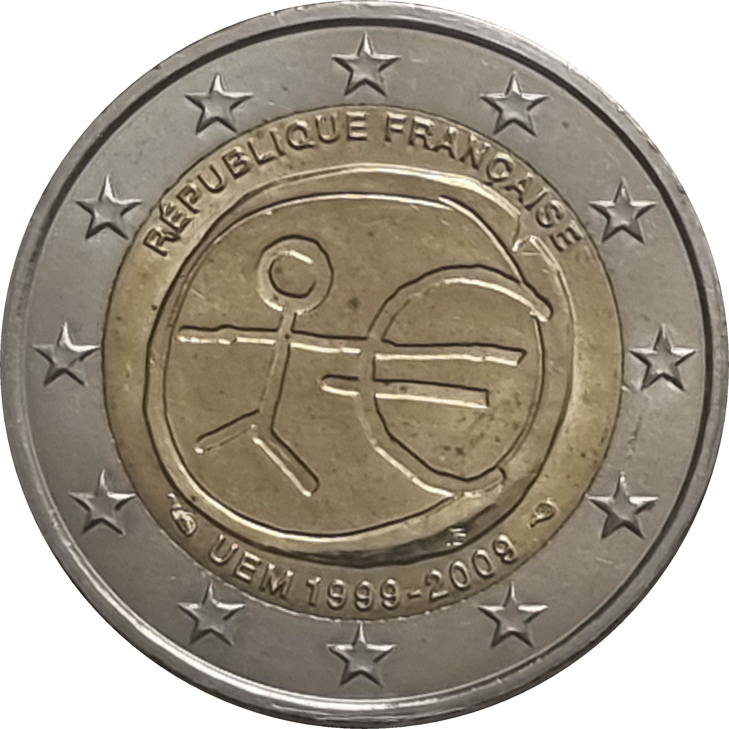 France 2 euro 2009 — 10th anniversary of Economic and Monetary Union