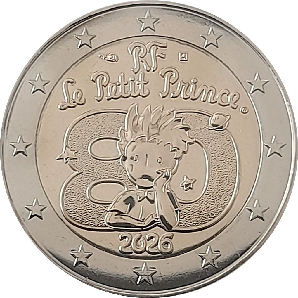 France 2 euro 2026 — 80 years of The Little Prince of Antoine de Saint-Exupéry
