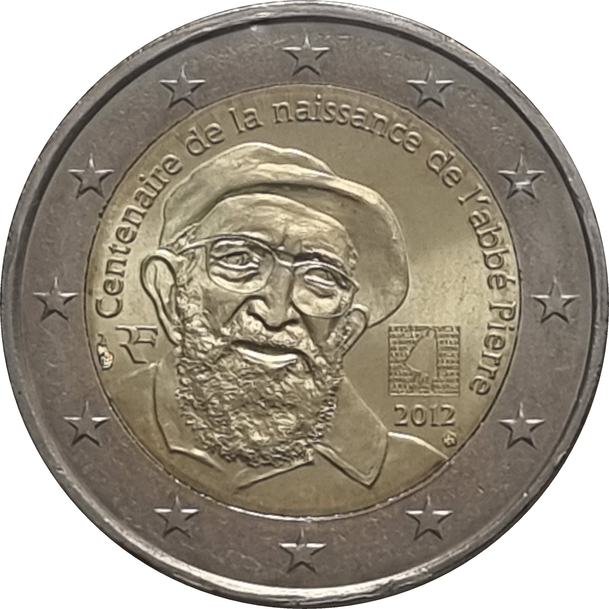 France 2 euro 2012 — 100th Anniversary of Birth of Abbé Pierre