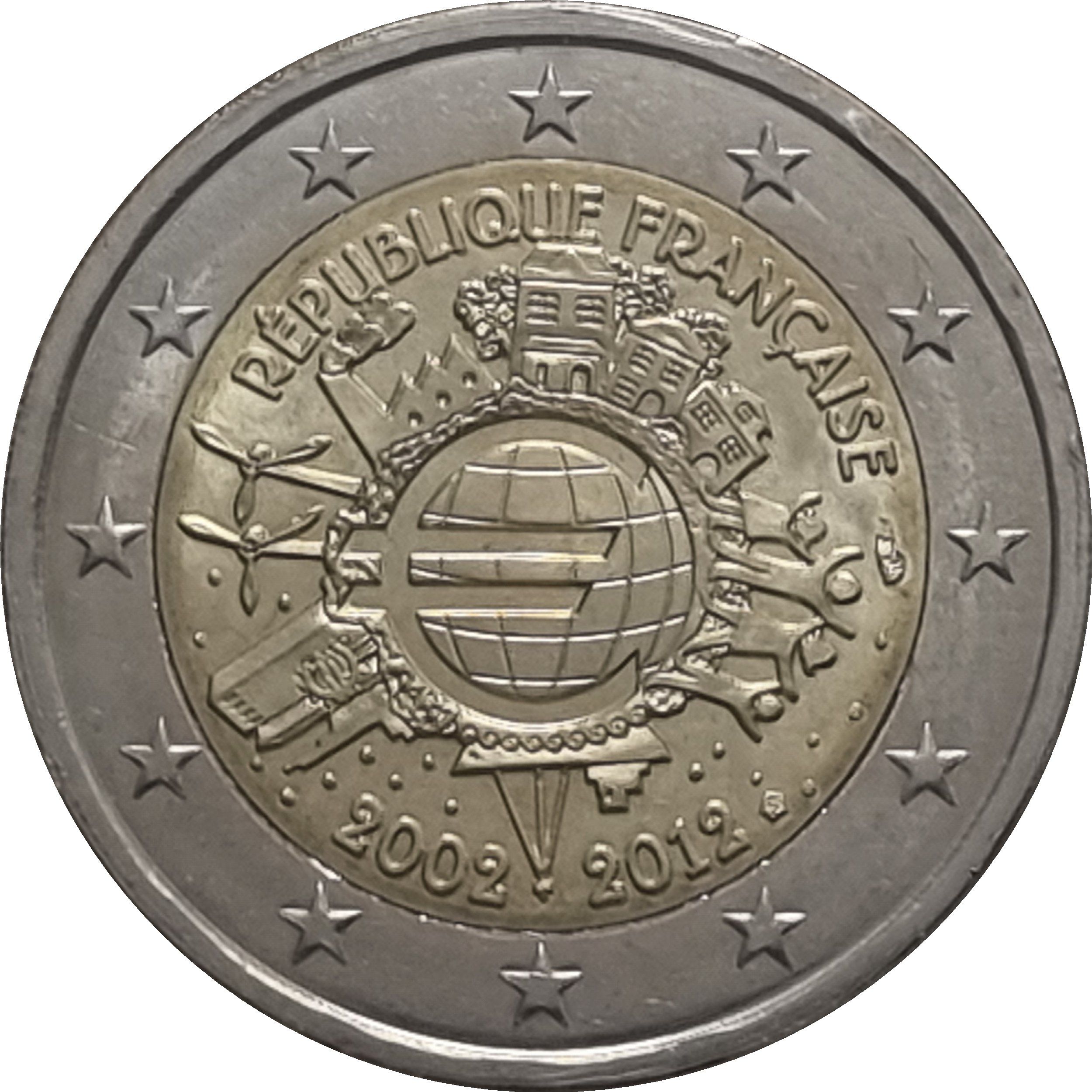 France 2 euro 2012 — 10 Years of Euro Cash