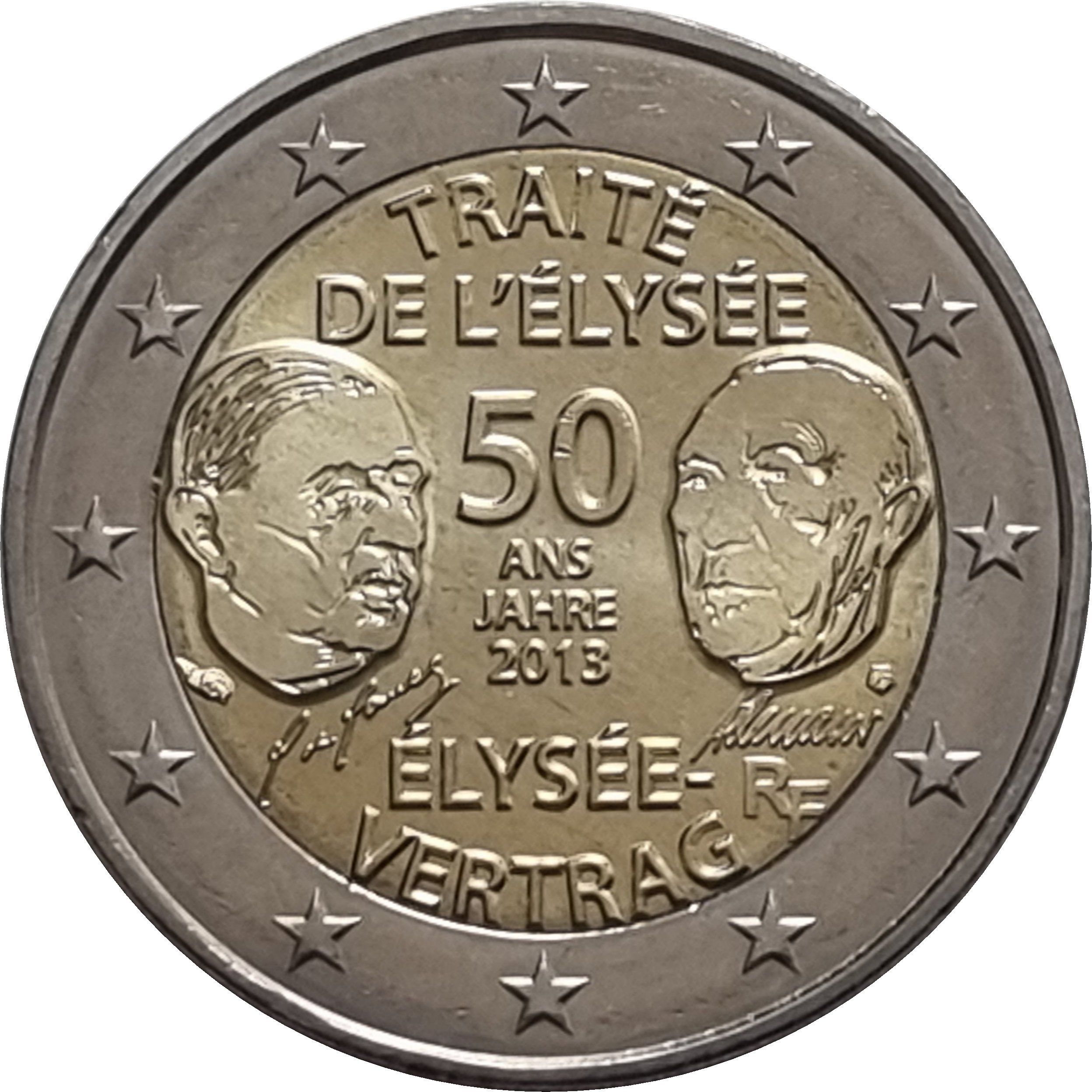France 2 euro 2013 — 50th Anniversary of the Élysée Treaty