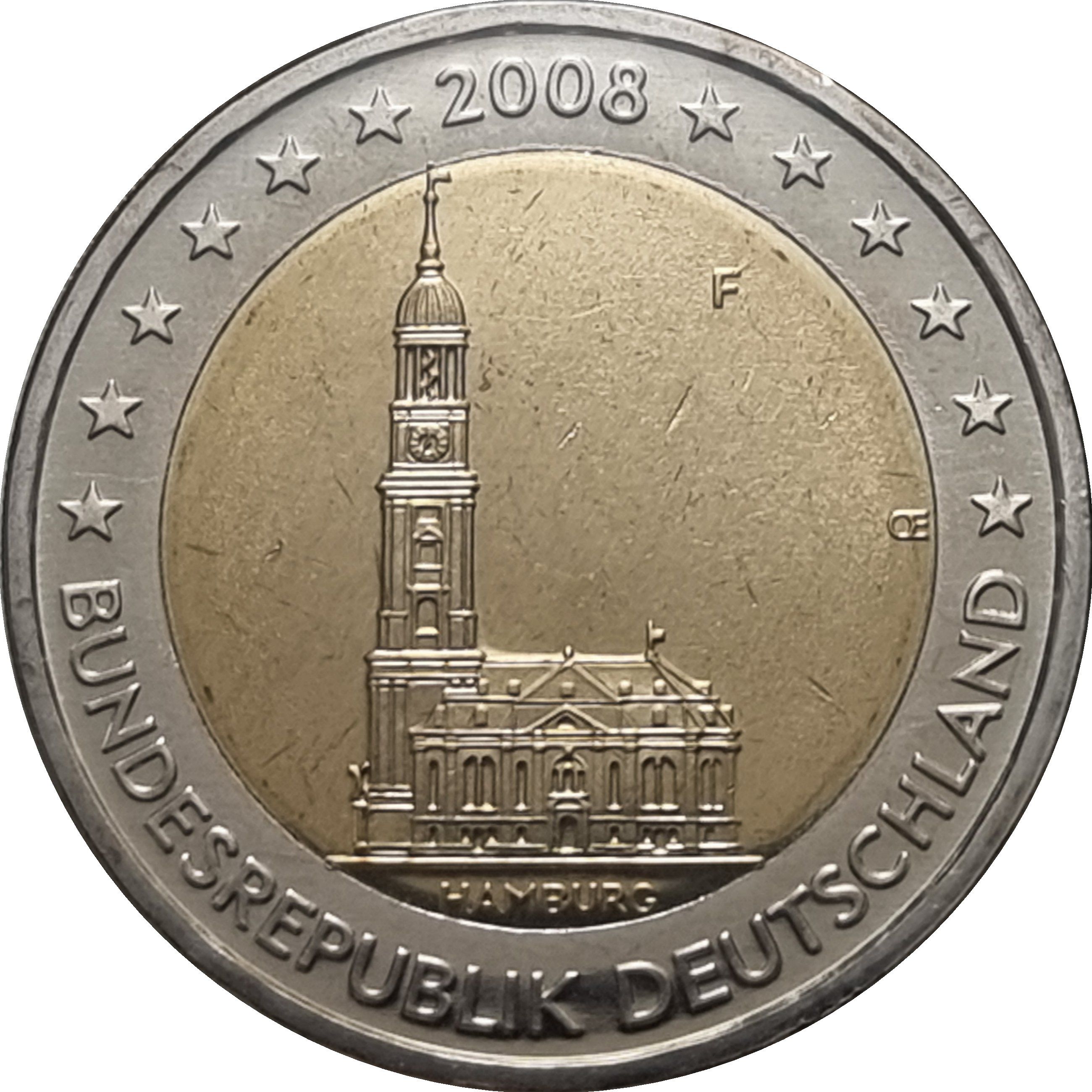 Germany (D) 2 euro 2008 — Federal State of Hamburg