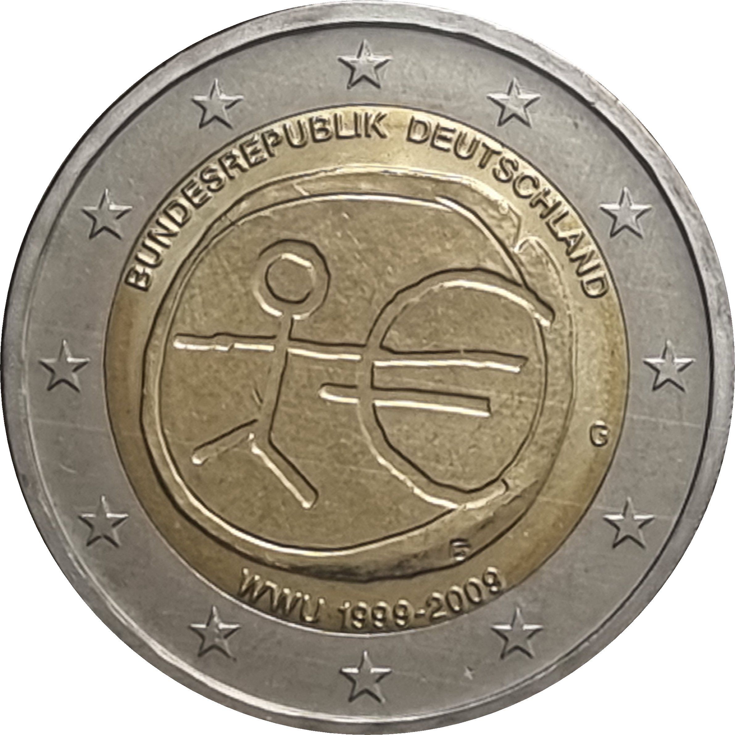 Germany (D) 2 euro 2009 — 10th anniversary of Economic and Monetary Union