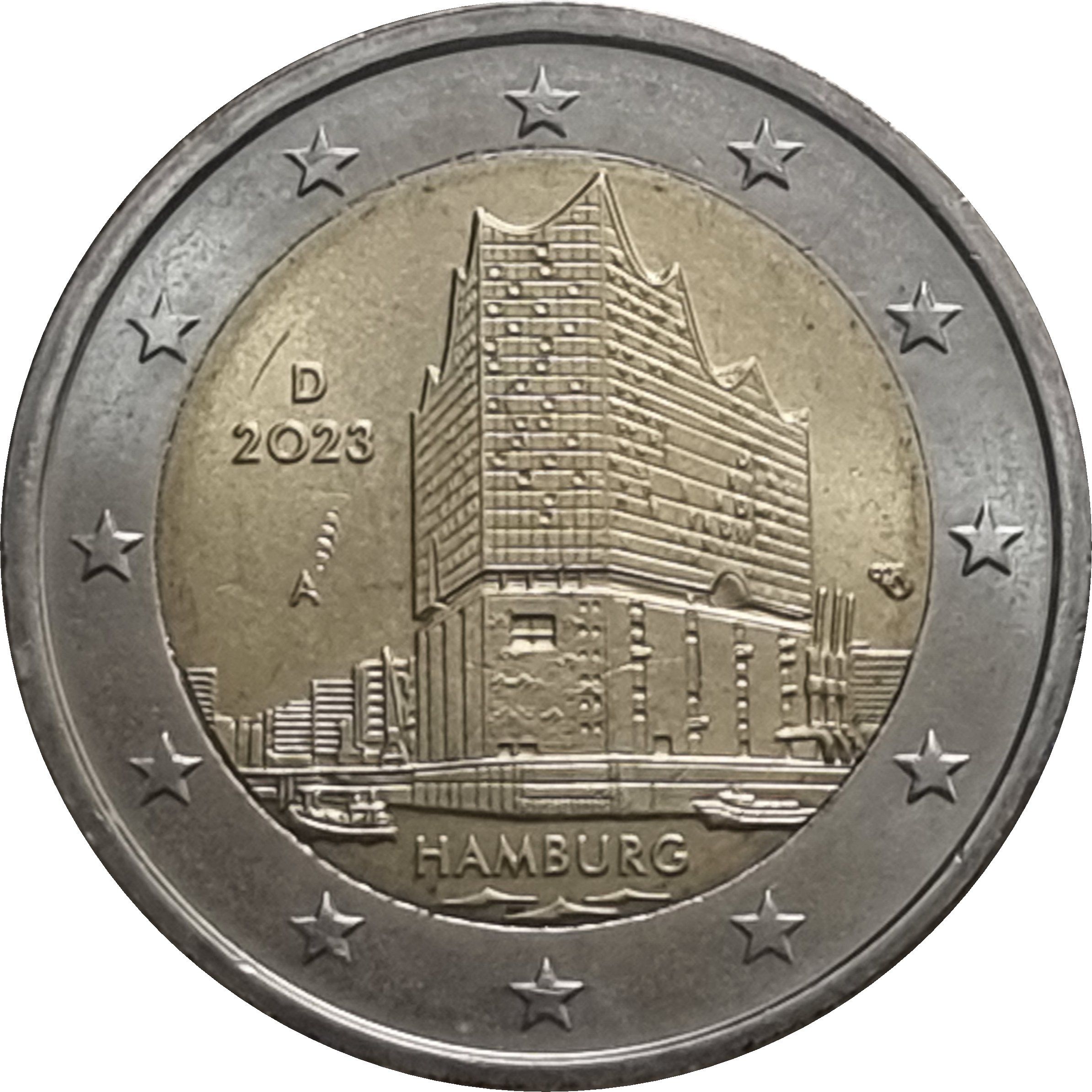 Germany (F) 2 euro 2023 — Federal State of Hamburg - Elbphilharmonie