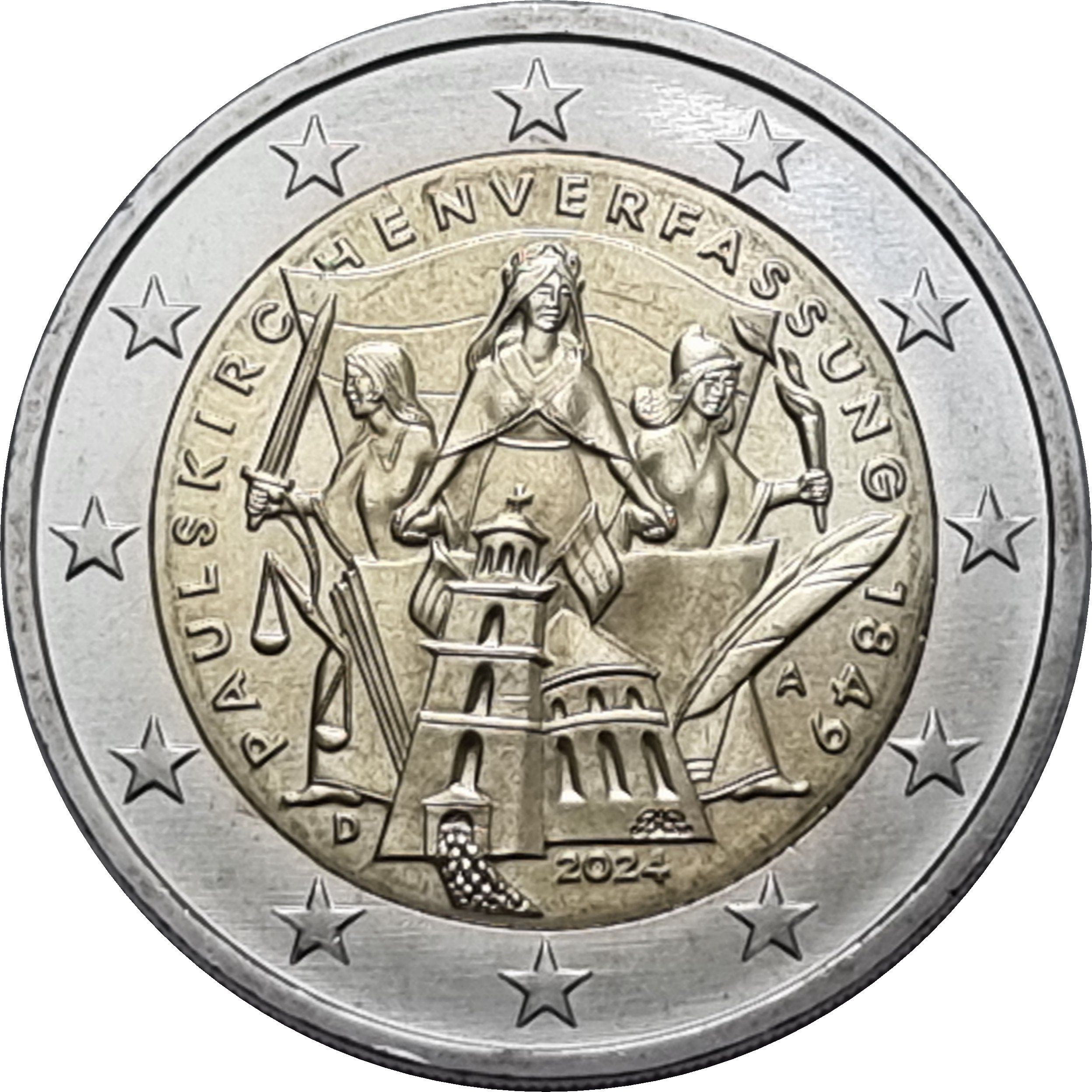 Germany (F) 2 euro 2024 — 175th anniversary of the Constitution of St. Paul's Church