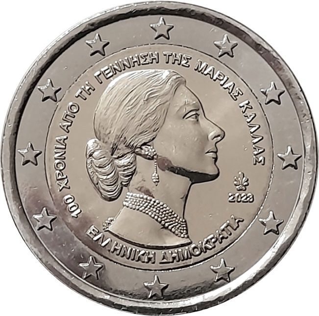 Greece 2 euro 2023 — 100th Anniversary of Birth of Maria Callas