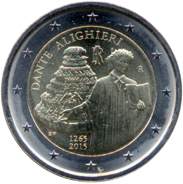 Italy 2 euro 2015 — 750th Anniversary of the Birth of Dante Alighieri