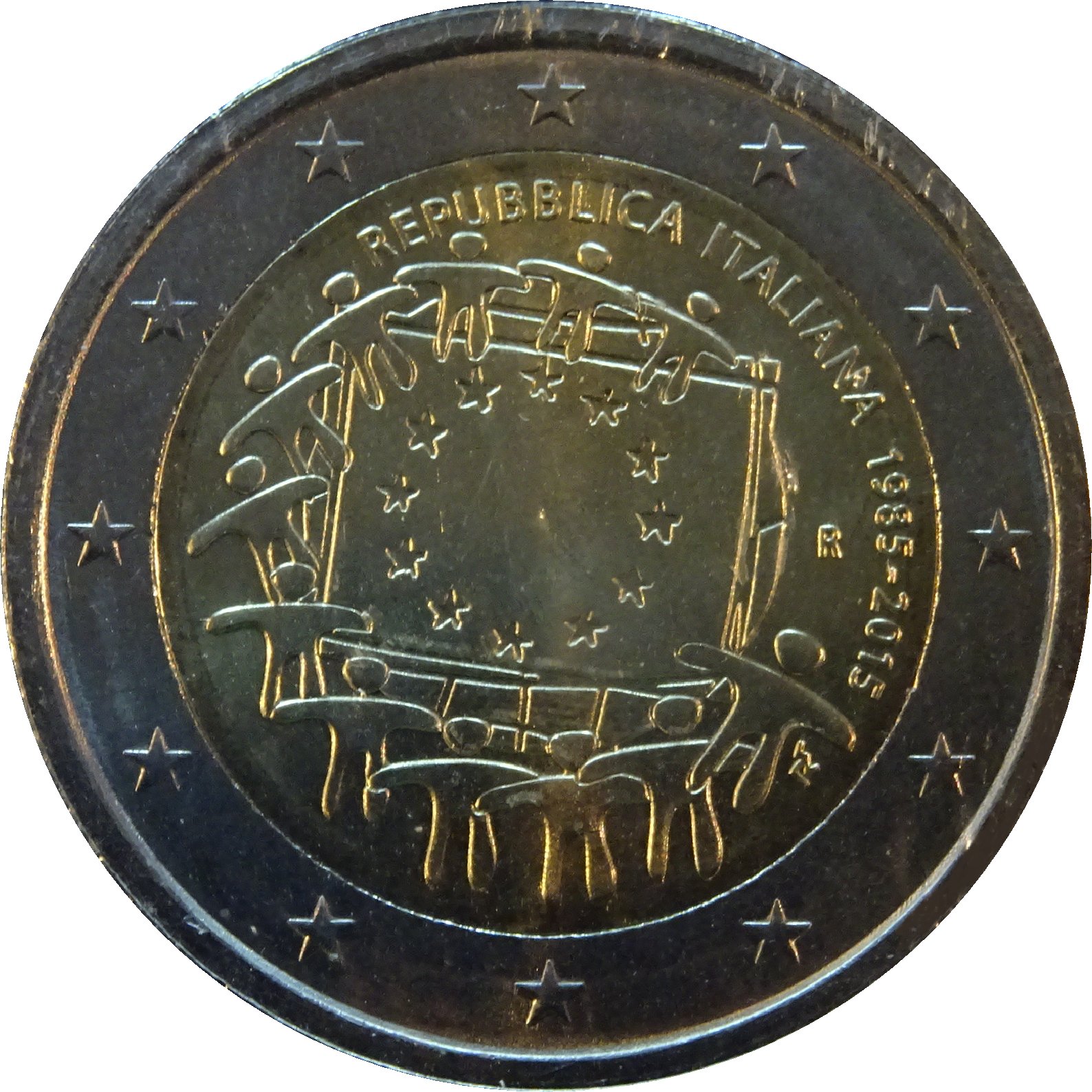 Italy 2 euro 2015 — 30th Anniversary of the Flag of the European Union
