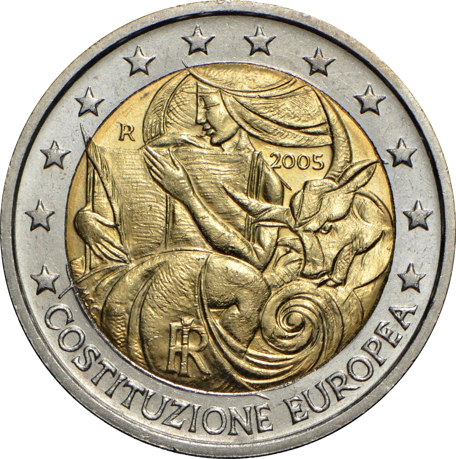 Italy 2 euro 2005 — 1st Anniversary of the Signing of the European Constitution