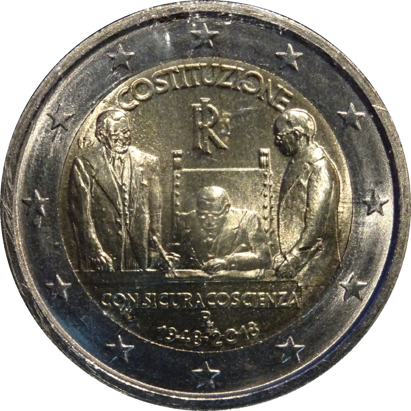 Italy 2 euro 2018 — 70th anniversary of the Constitution of the Italian Republic