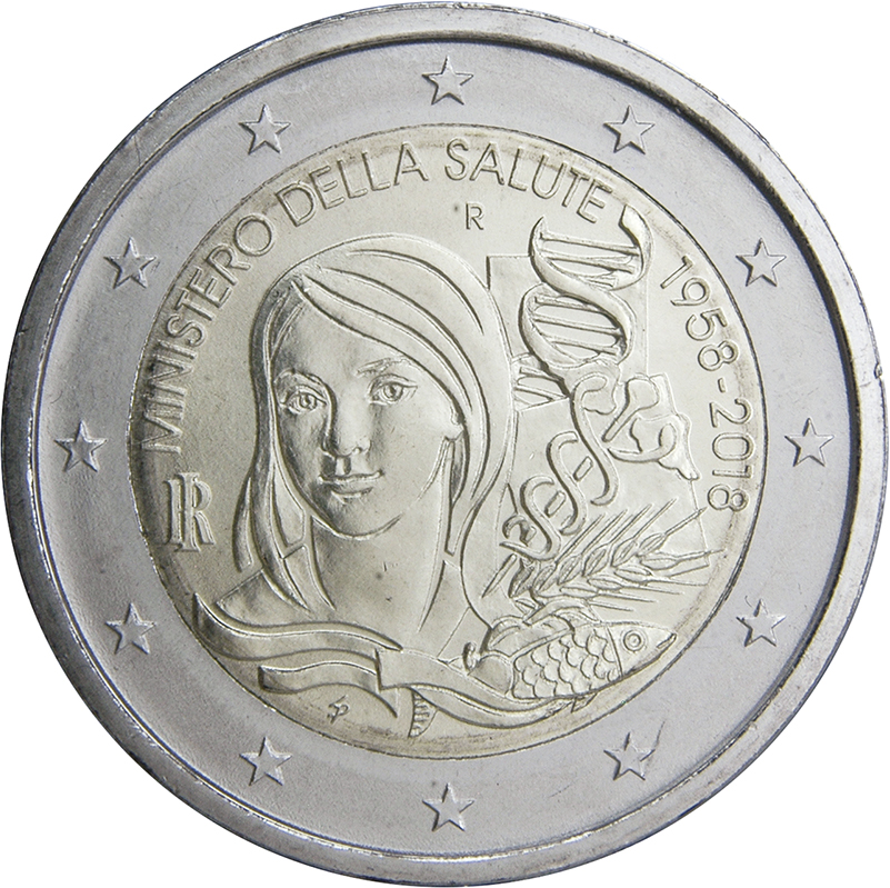 Italy 2 euro 2018 — 60th Anniversary of the Italian Ministry of Health