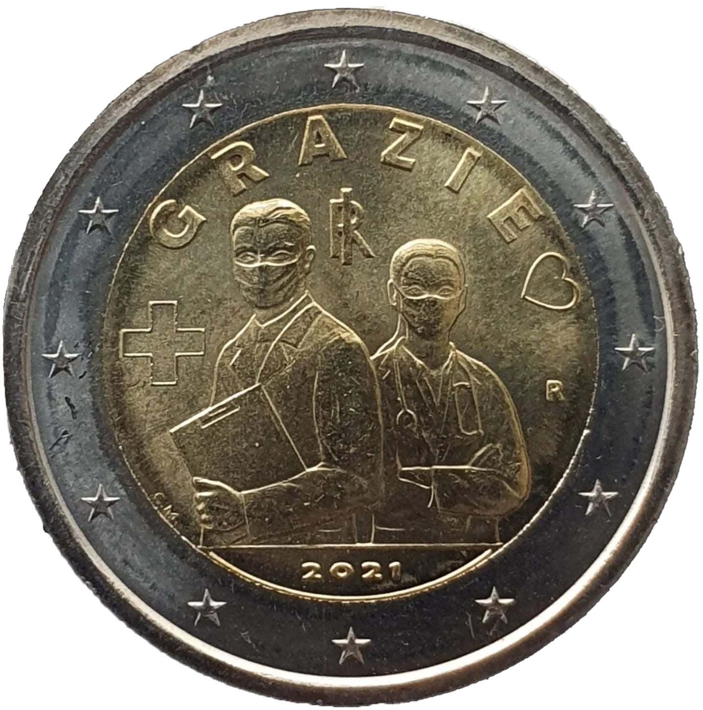 Italy 2 euro 2021 — Health Professions - Covid19