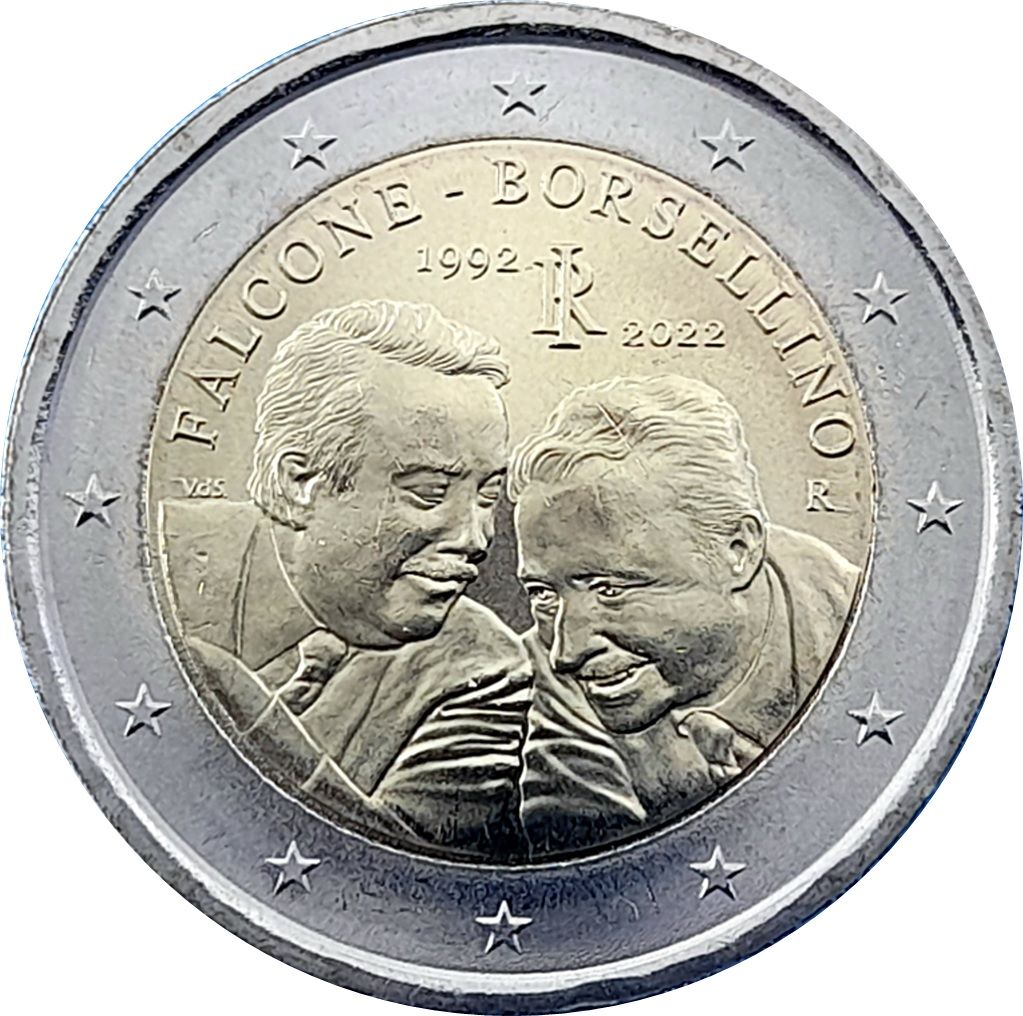 Italy 2 euro 2022 — 30th Anniversary of the deaths of Giovanni Falcone and Paolo Borsellino