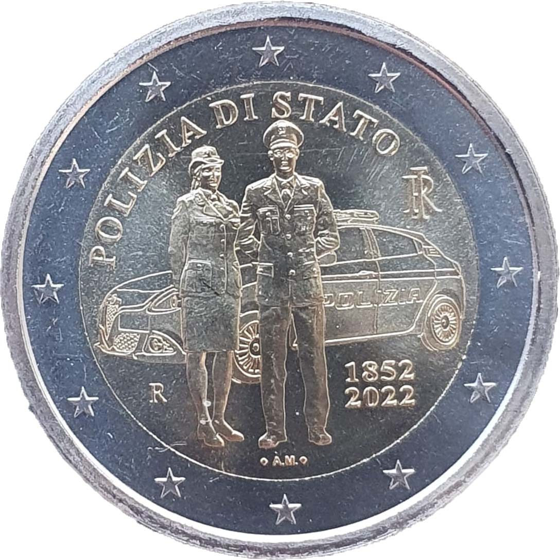 Italy 2 euro 2022 — 170th Anniversary of the foundation of the Italian National Police
