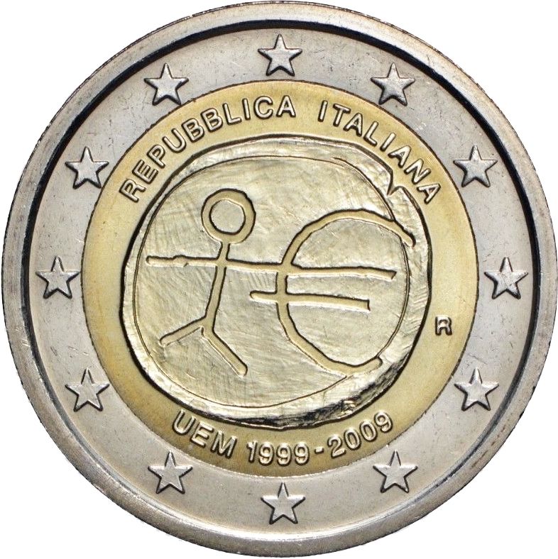 Italy 2 euro 2009 — 10th anniversary of Economic and Monetary Union