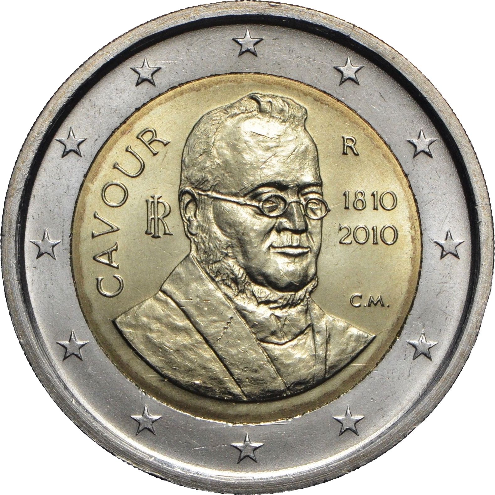 Italy 2 euro 2010 — 200th Anniversary of the birth of Camillo Benso, Count of Cavour