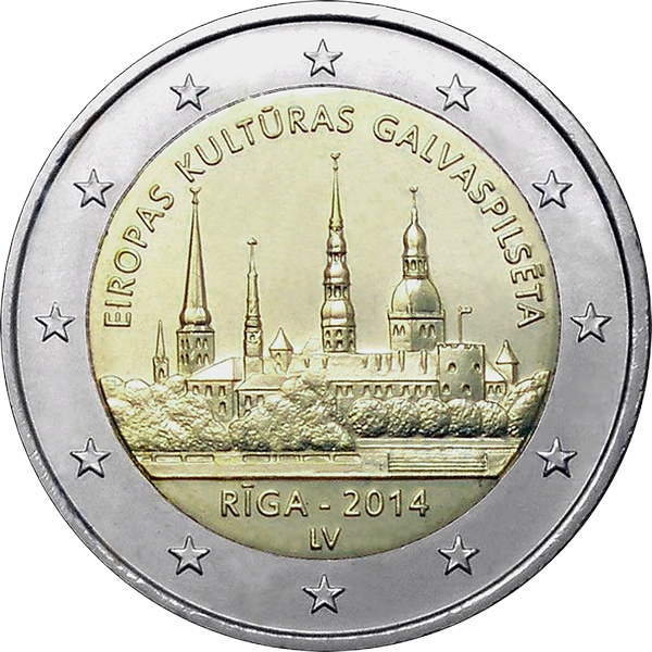 Latvia 2 euro 2014 — Riga – European Capital of Culture 2014