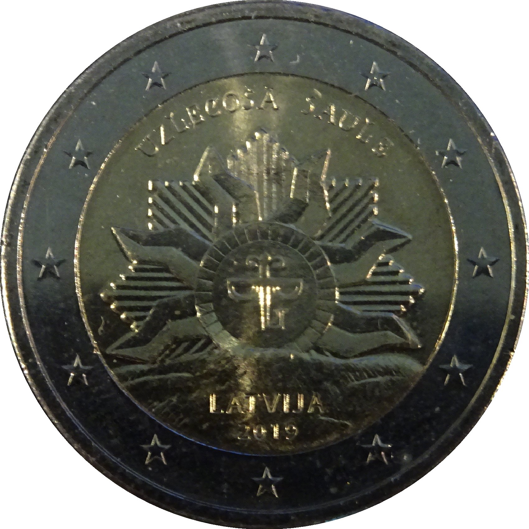 Latvia 2 euro 2019 — The Rising Sun
