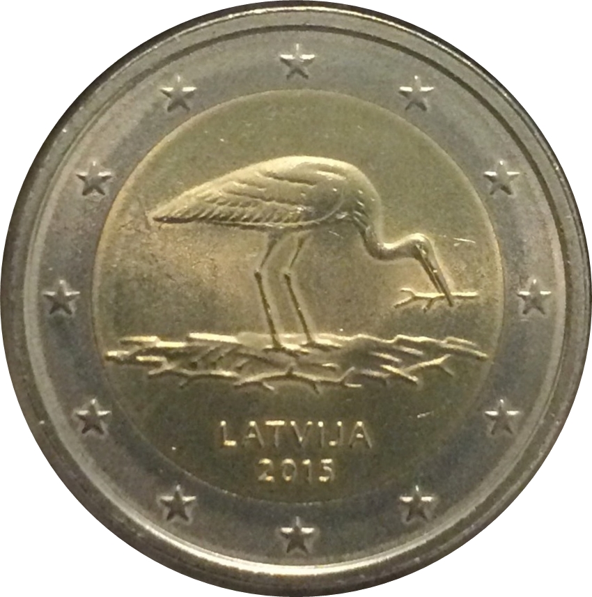Latvia 2 euro 2015 — The Black Stork