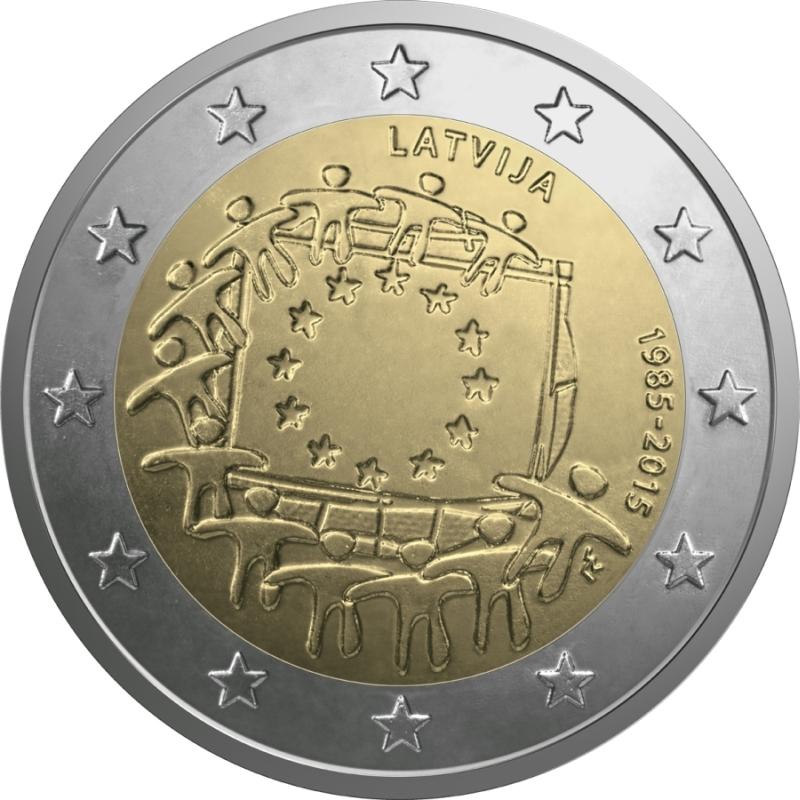Latvia 2 euro 2015 — 30th Anniversary of the Flag of the European Union