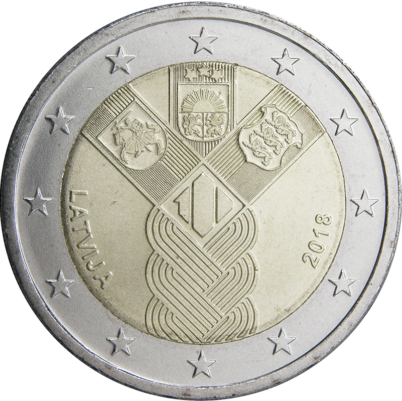 Latvia 2 euro 2018 — Centenary of Independent Baltic States
