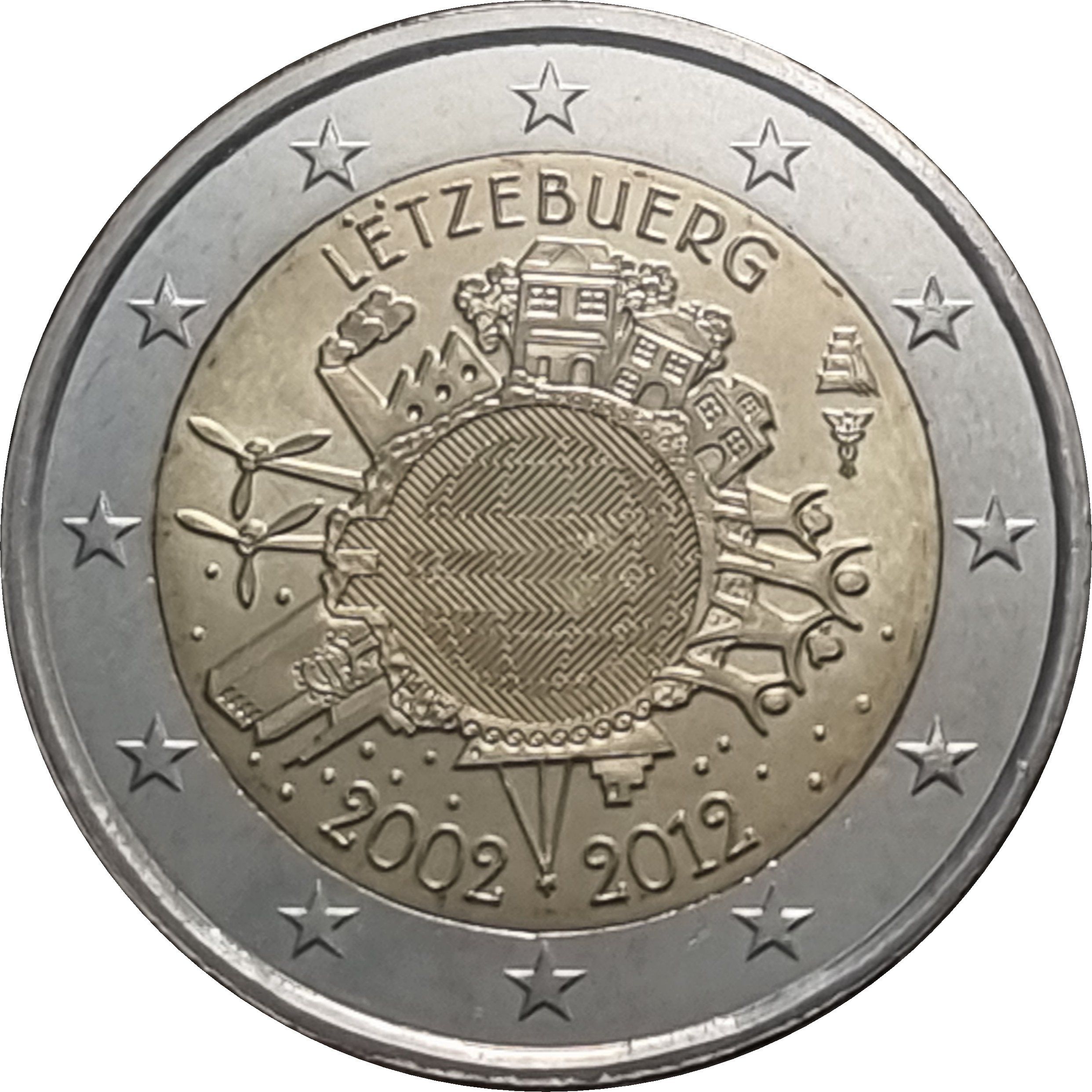 Luxembourg 2 euro 2012 — 10 Years of Euro Cash