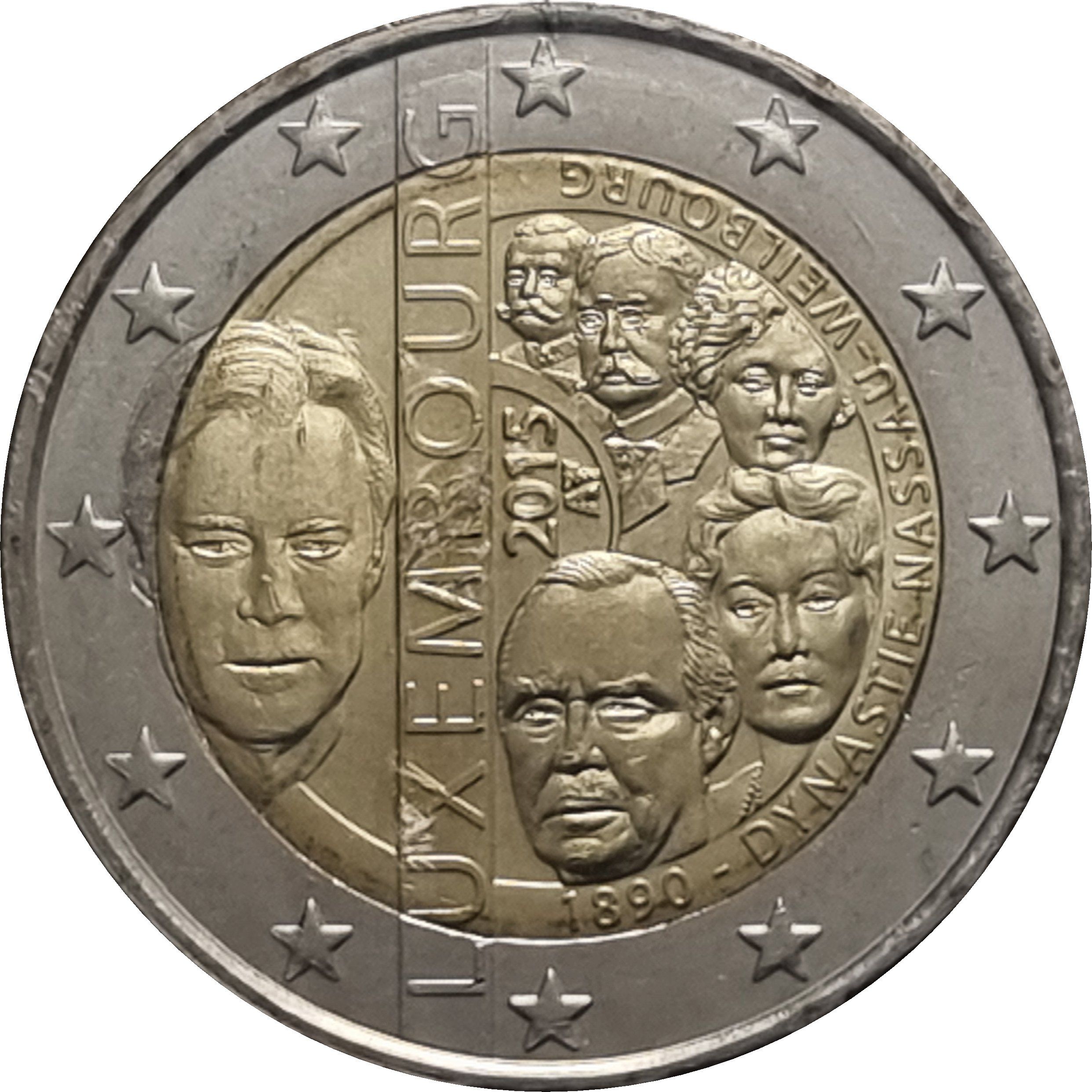 Luxembourg 2 euro 2015 — 125th Anniversary of the House of Nassau-Weilburg