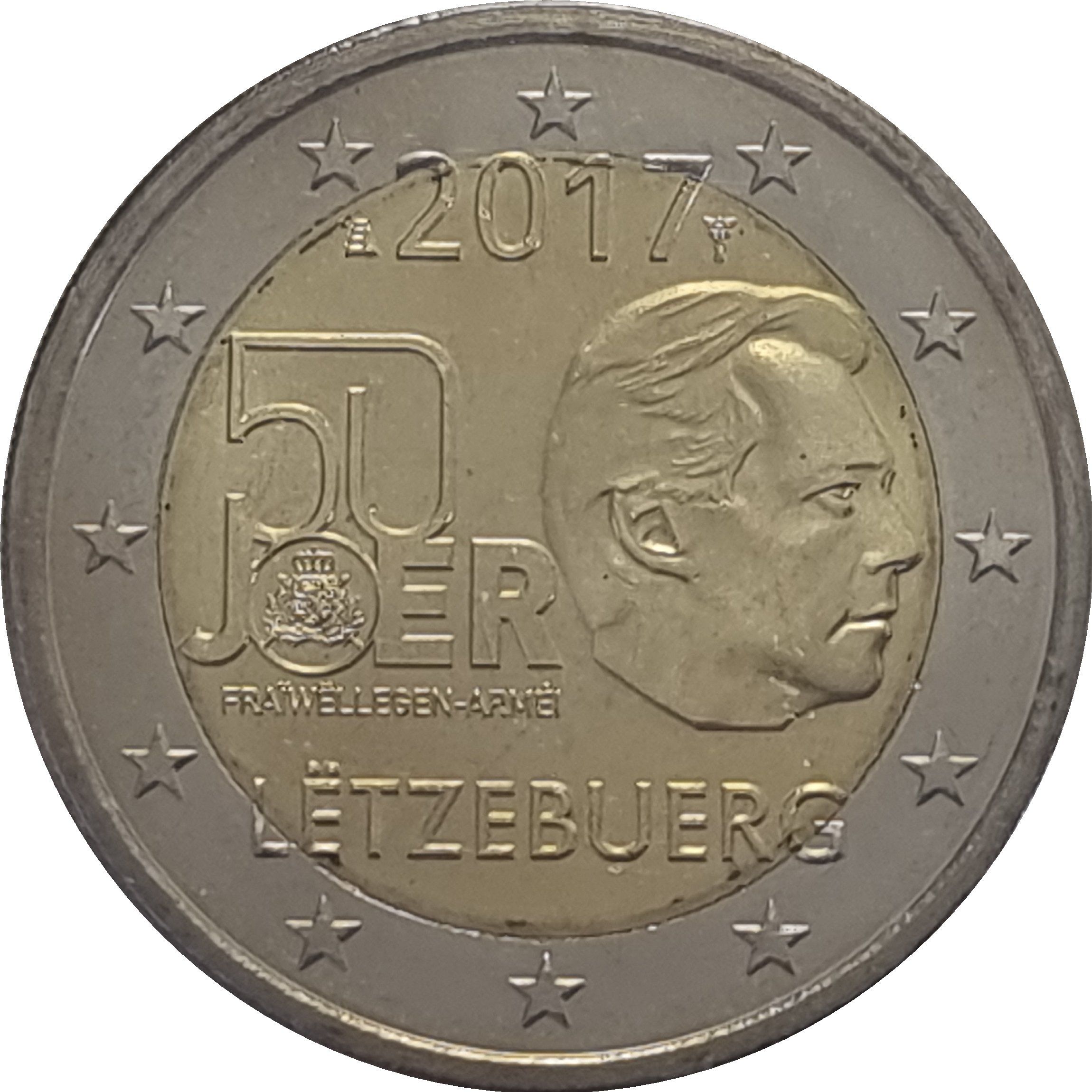 Luxembourg 2 euro 2017 — The 50th Anniversary of the Voluntariness of the Luxembourg Army