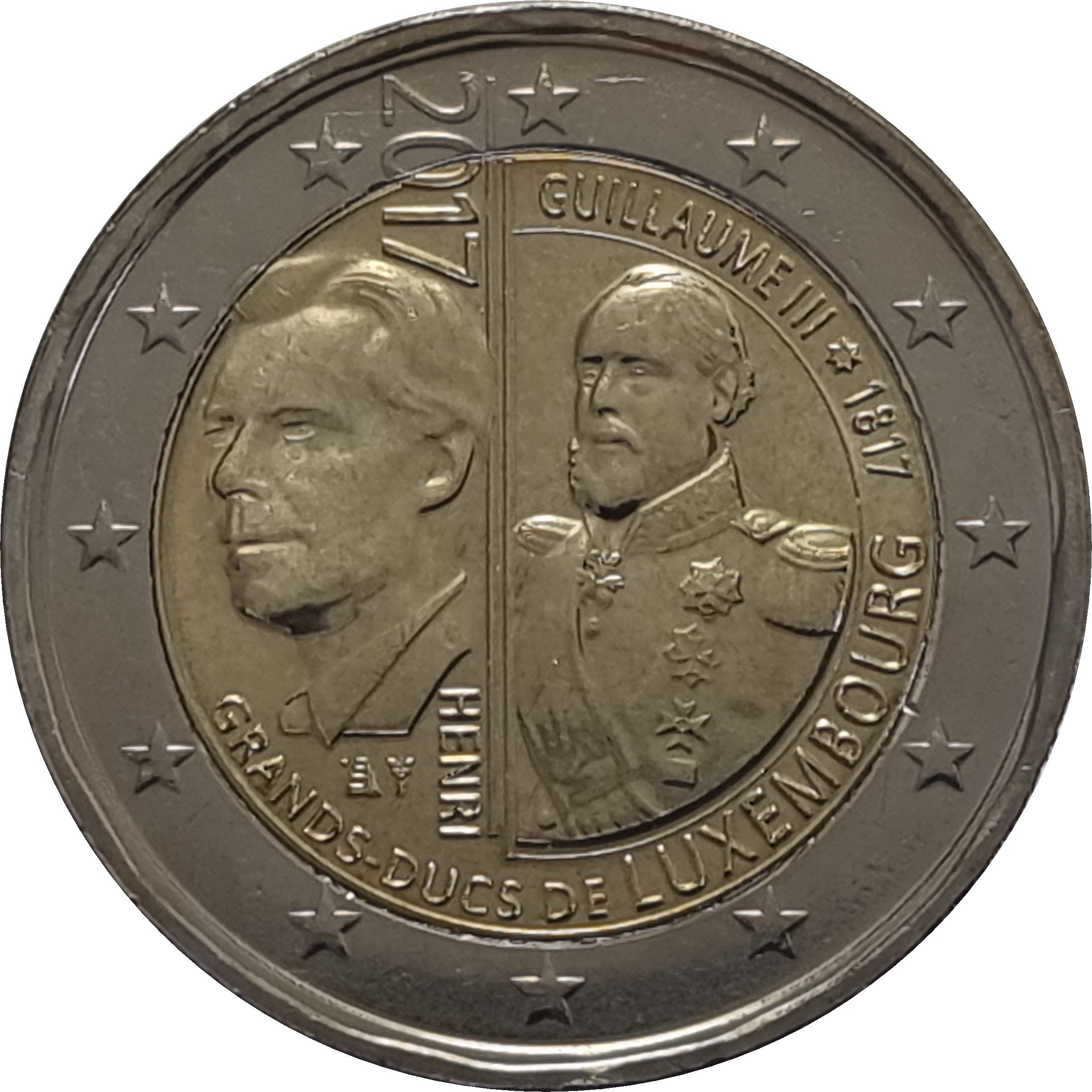 Luxembourg 2 euro 2017 — 200th Anniversary of the Birth of William III