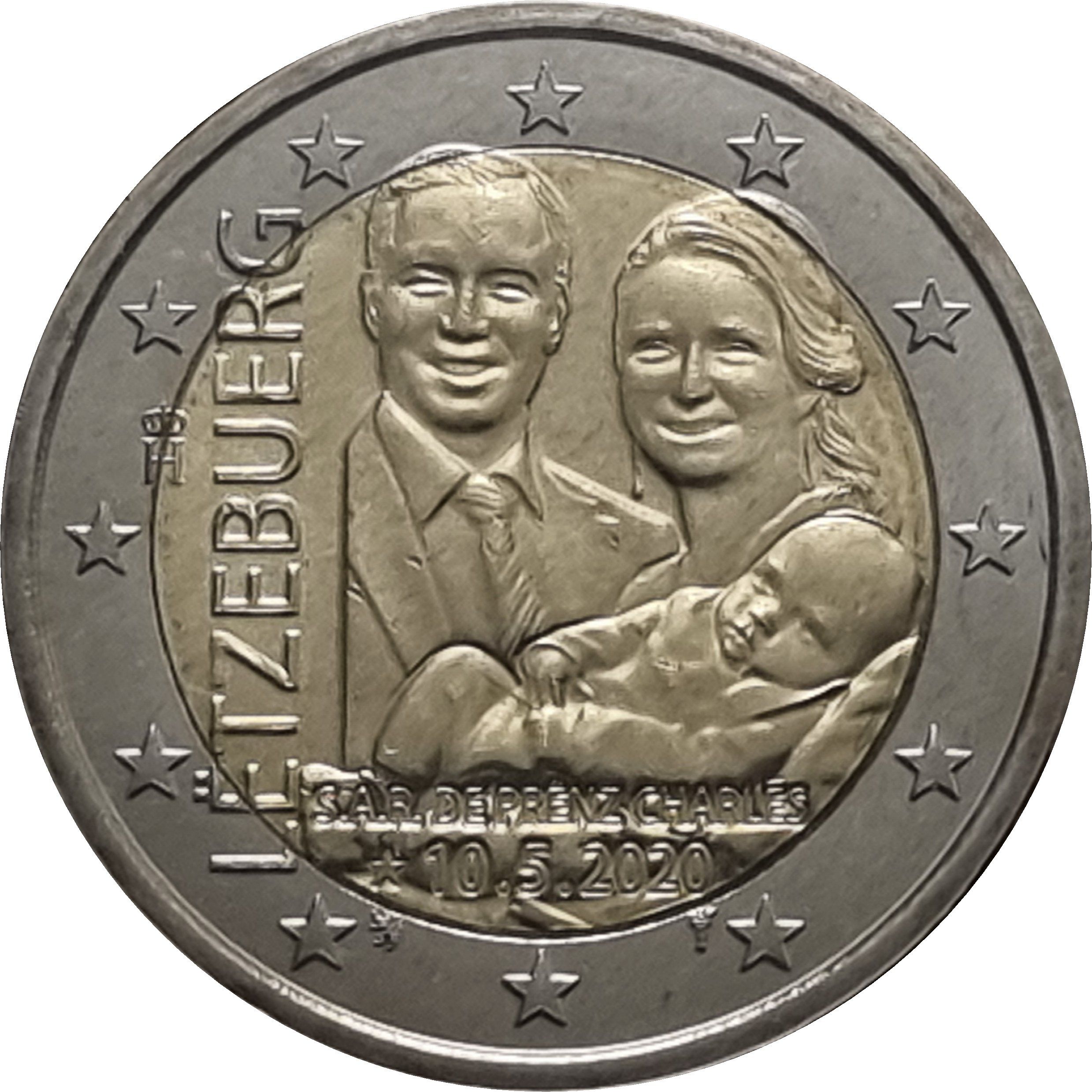 Luxembourg 2 euro 2020 — Birth of Prince Charles Jean Phillipe Joseph Marie Guillaume (classic version)