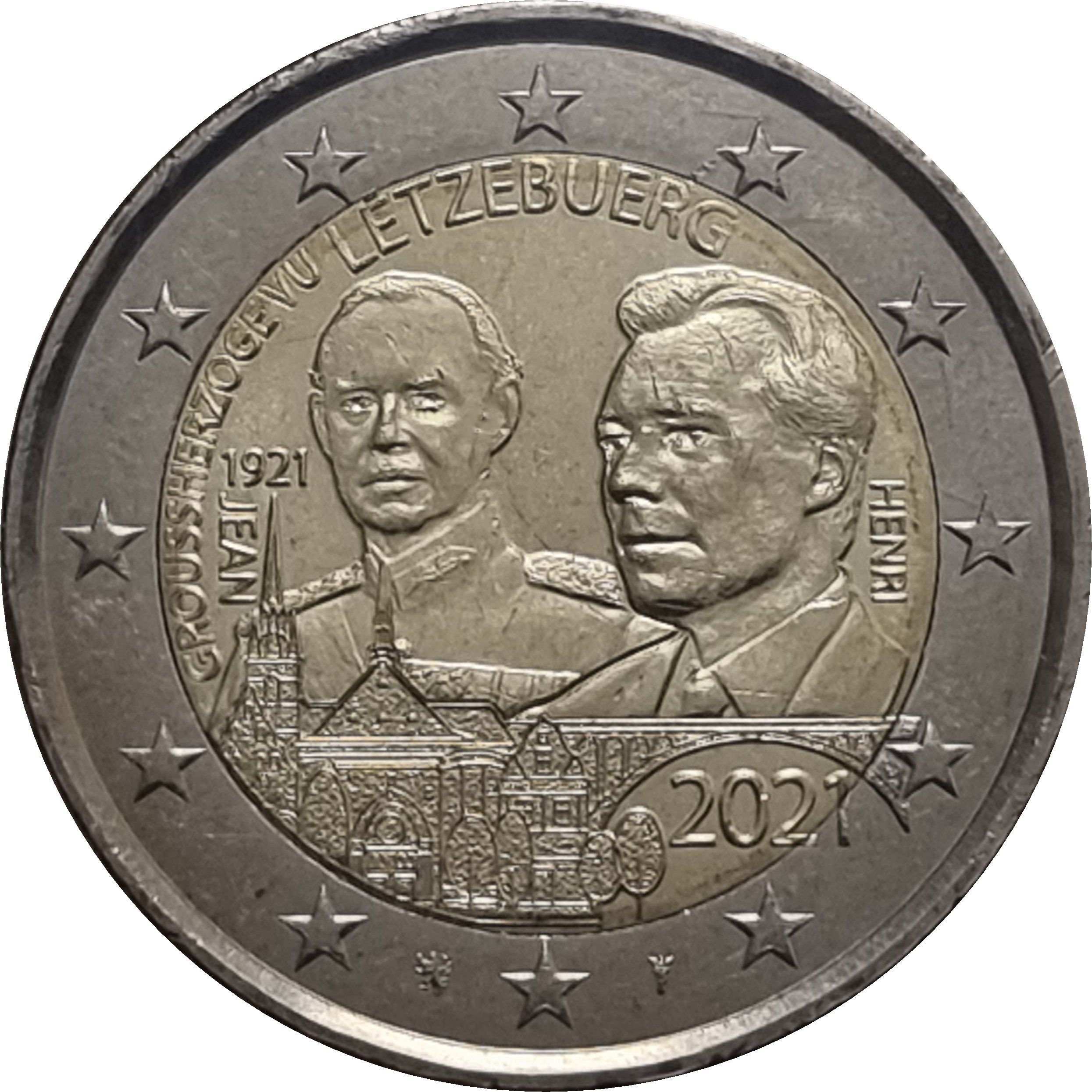 Luxembourg 2 euro 2021 — 100th Anniversary of the birth of Grand Duke Jean (classic version)