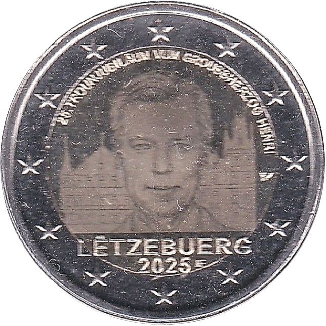 Luxembourg 2 euro 2025 — 25th anniversary of the accession of Grand Duke Henri to the throne (hologram version)