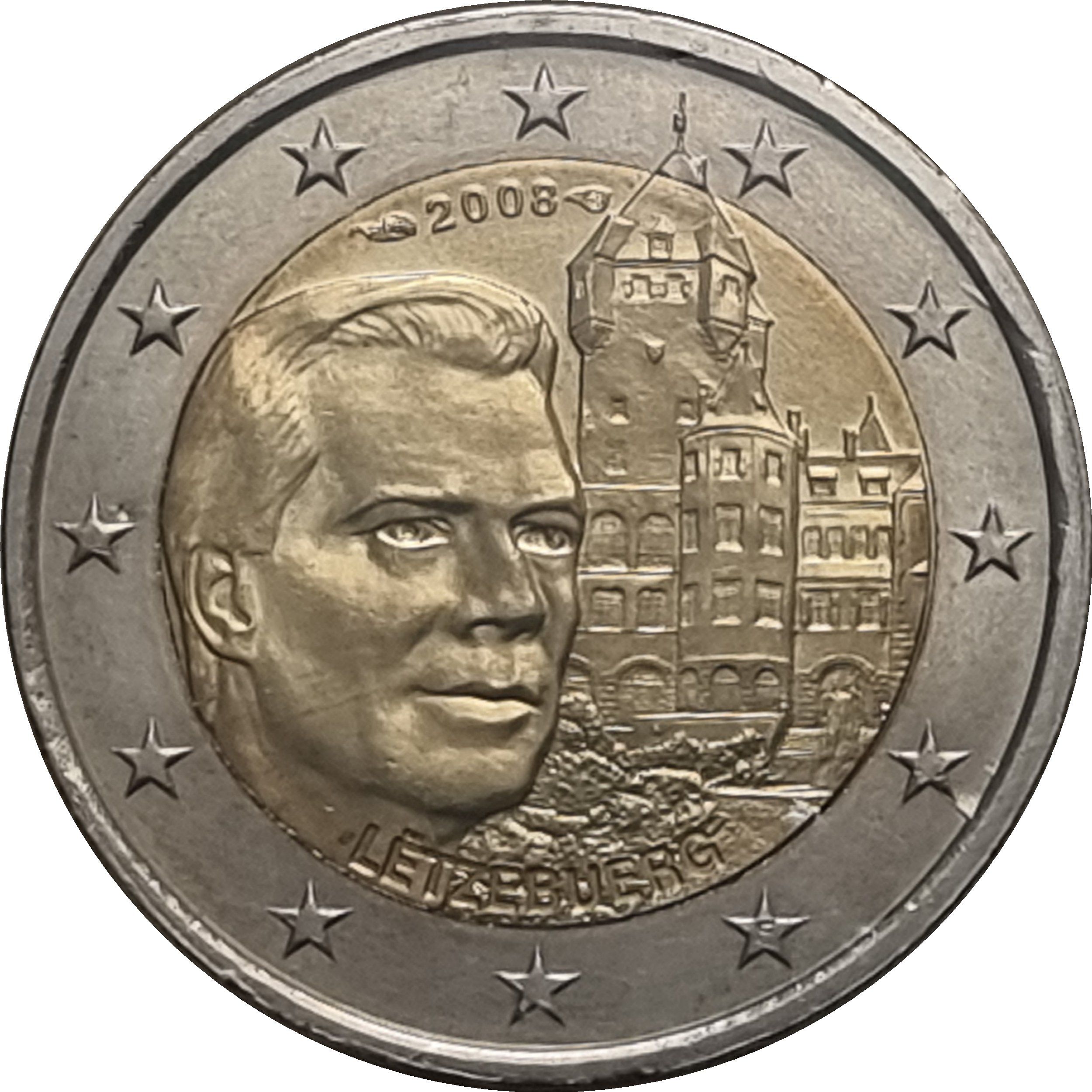 Luxembourg 2 euro 2008 — Grand-Duke Henri and the ‘Château de Berg’