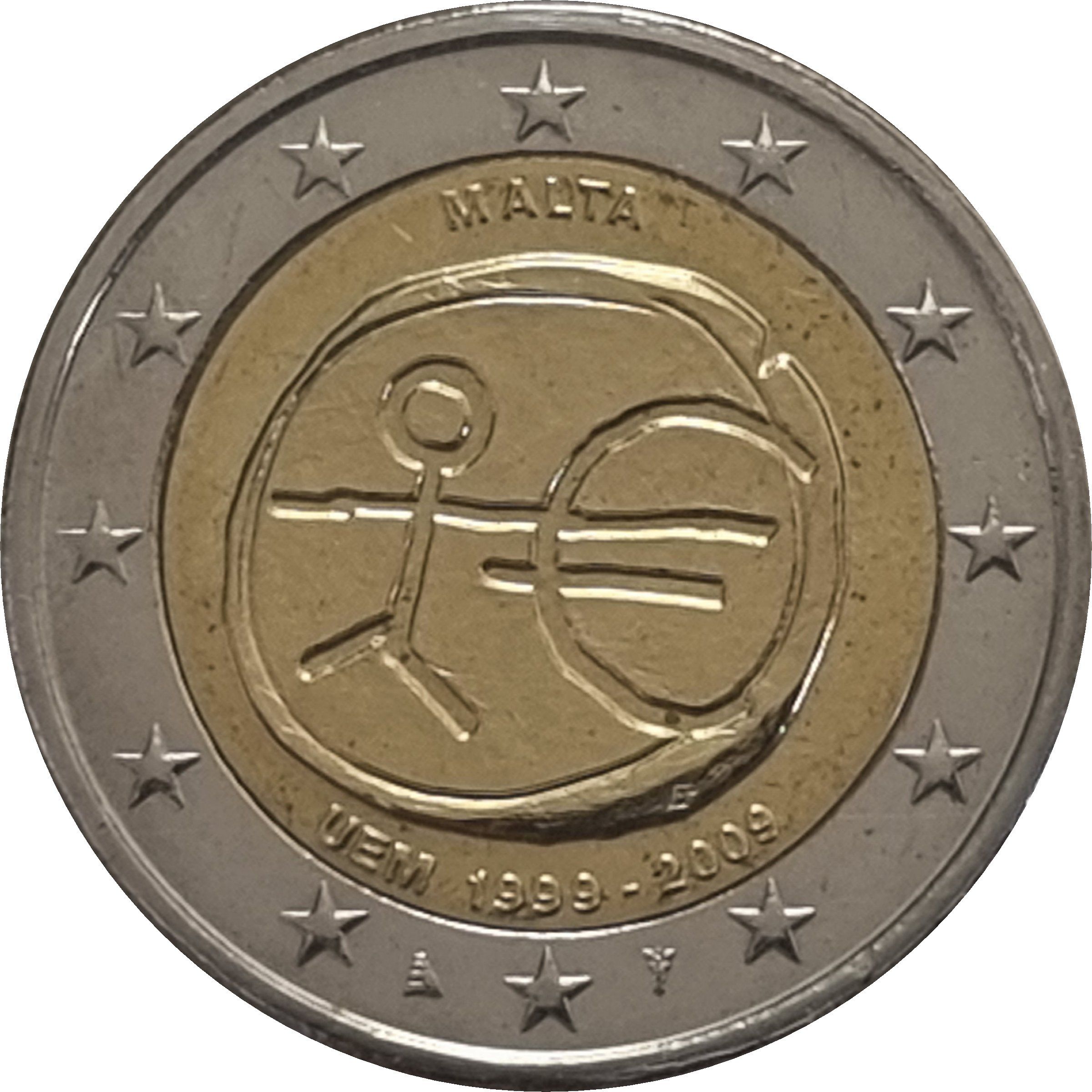Malta 2 euro 2009 — 10th anniversary of Economic and Monetary Union